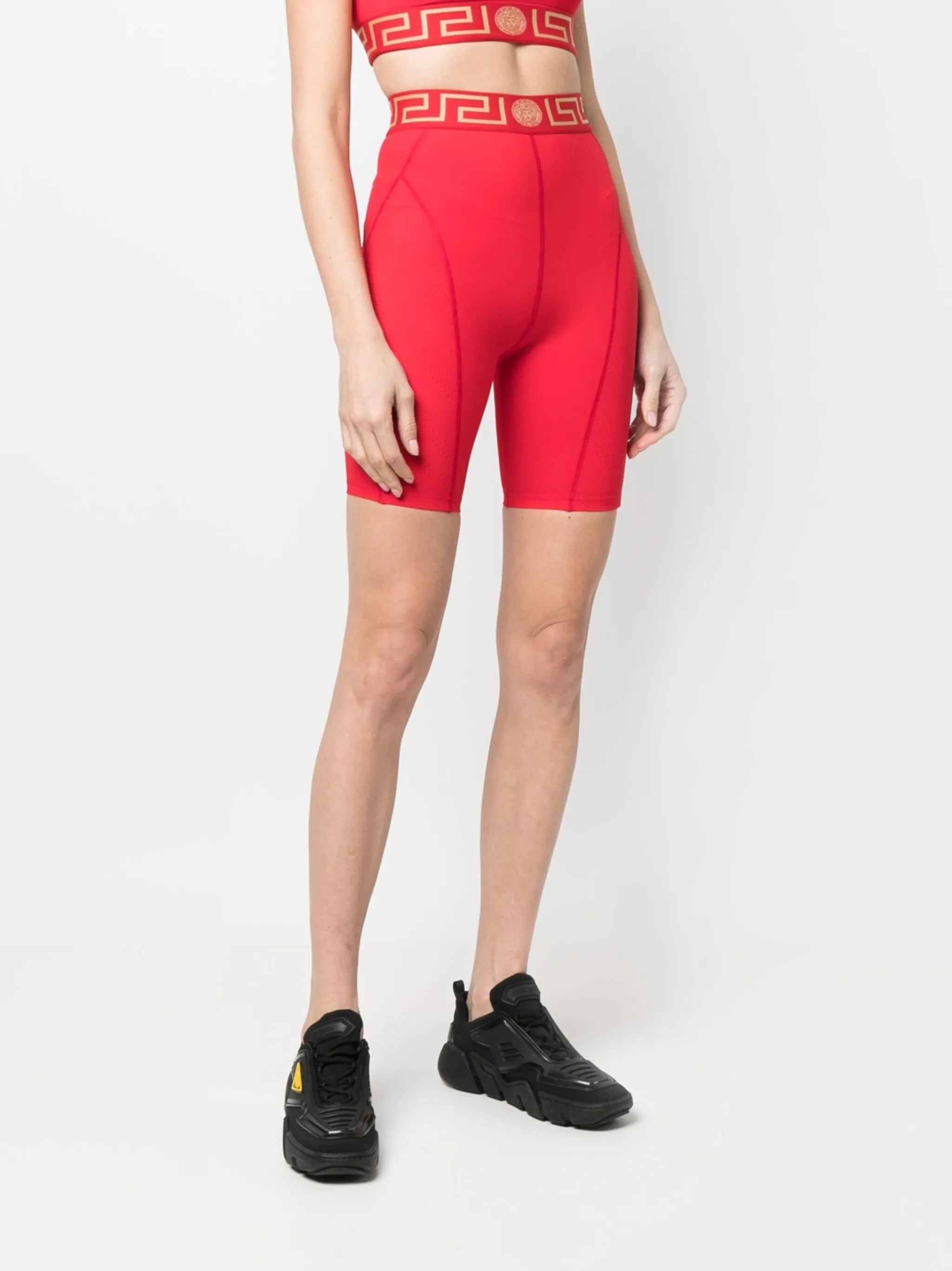Greca-print biker shorts