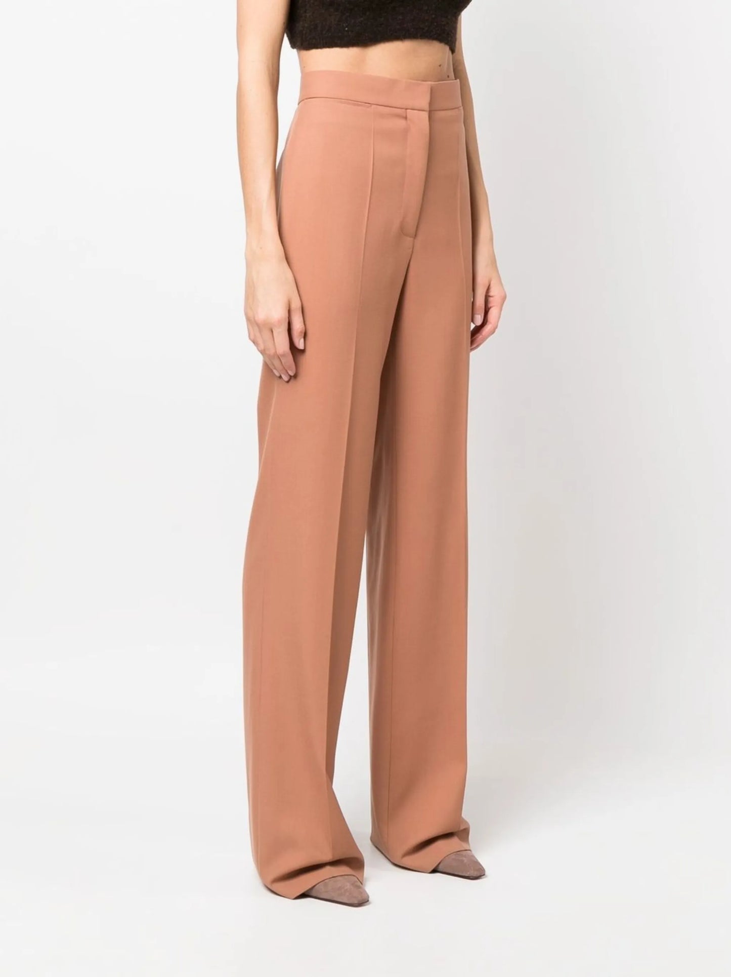 straight-leg high-waist tailored trousers