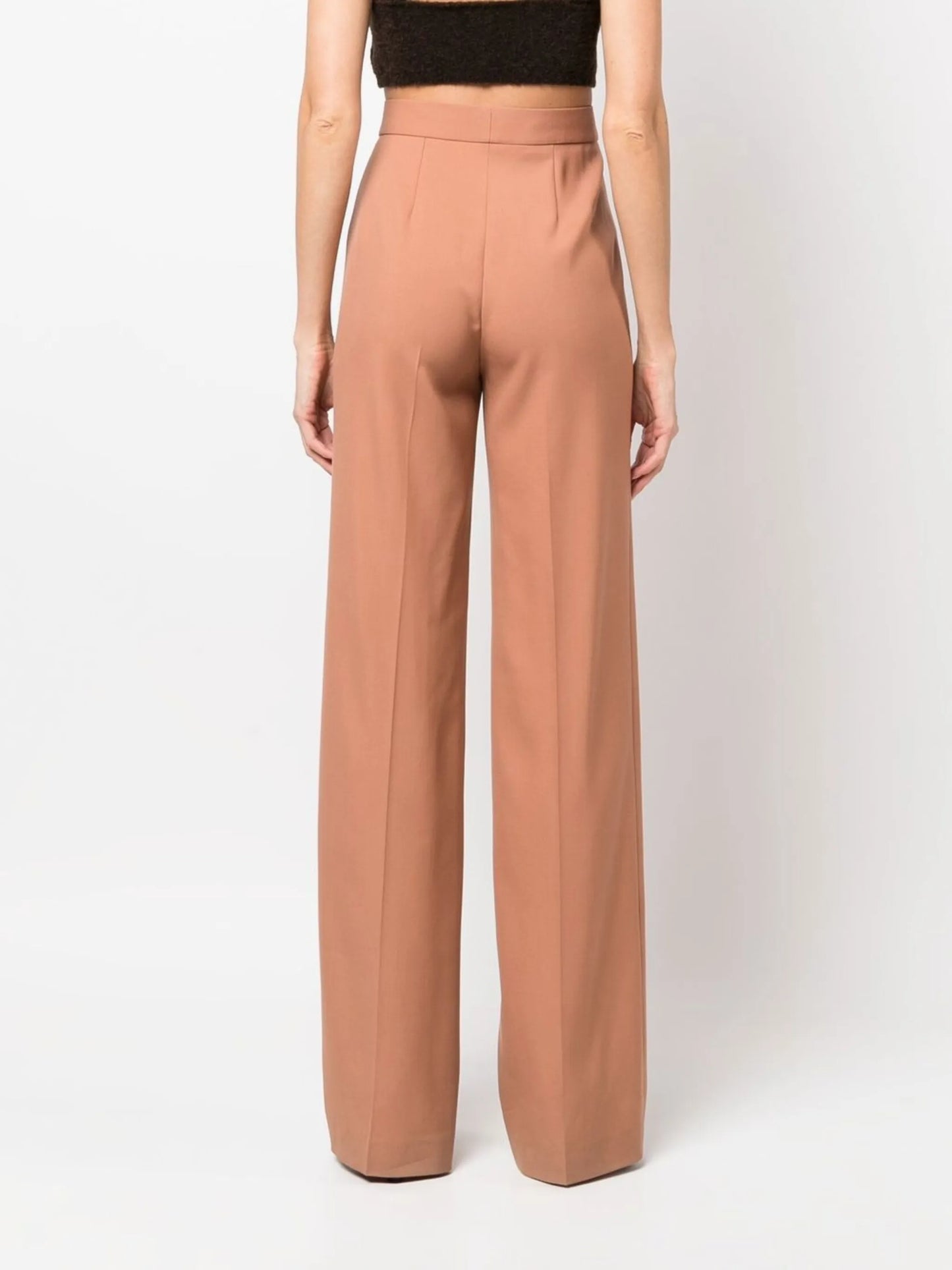 straight-leg high-waist tailored trousers