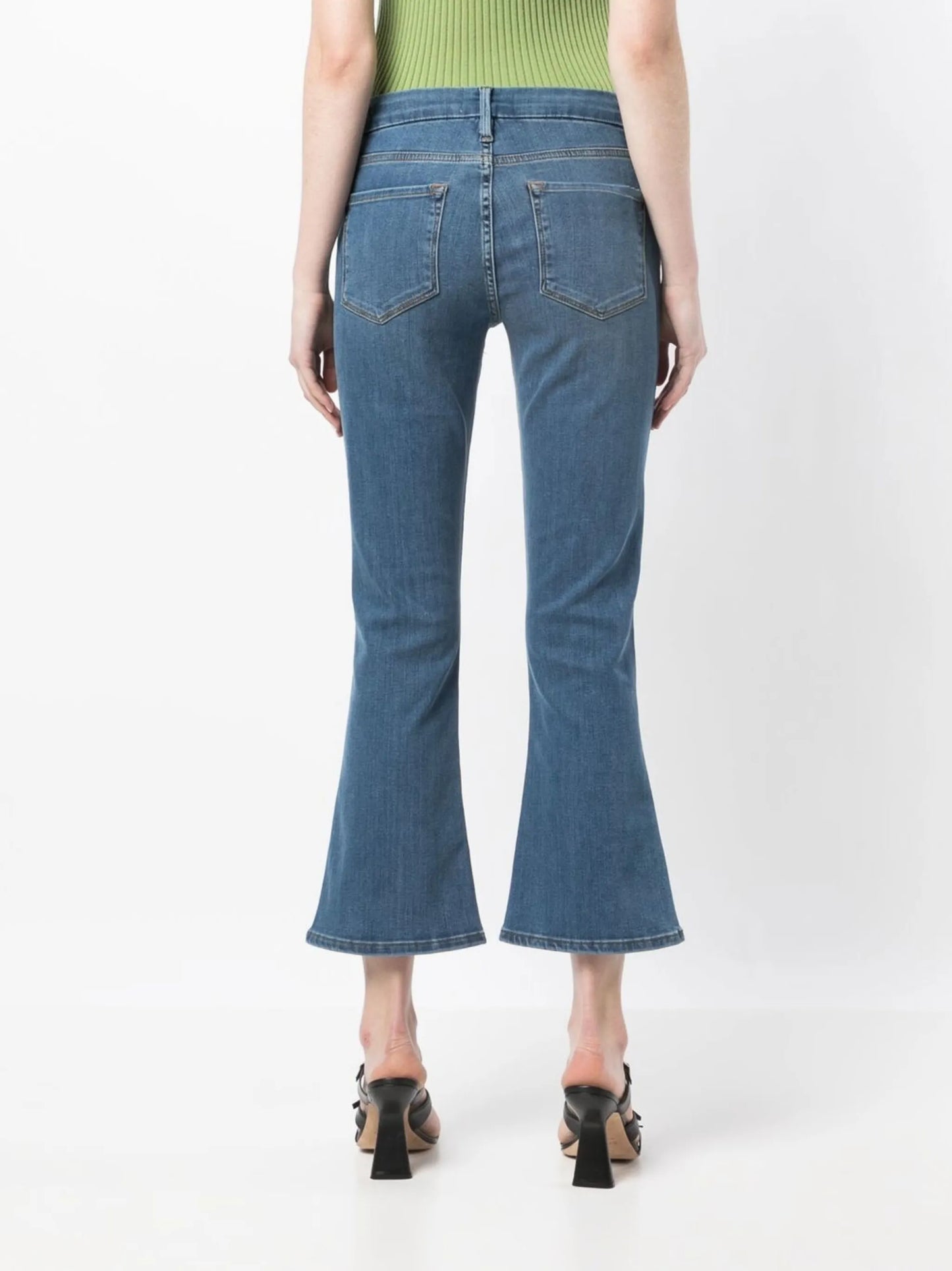 low-rise flared jeans