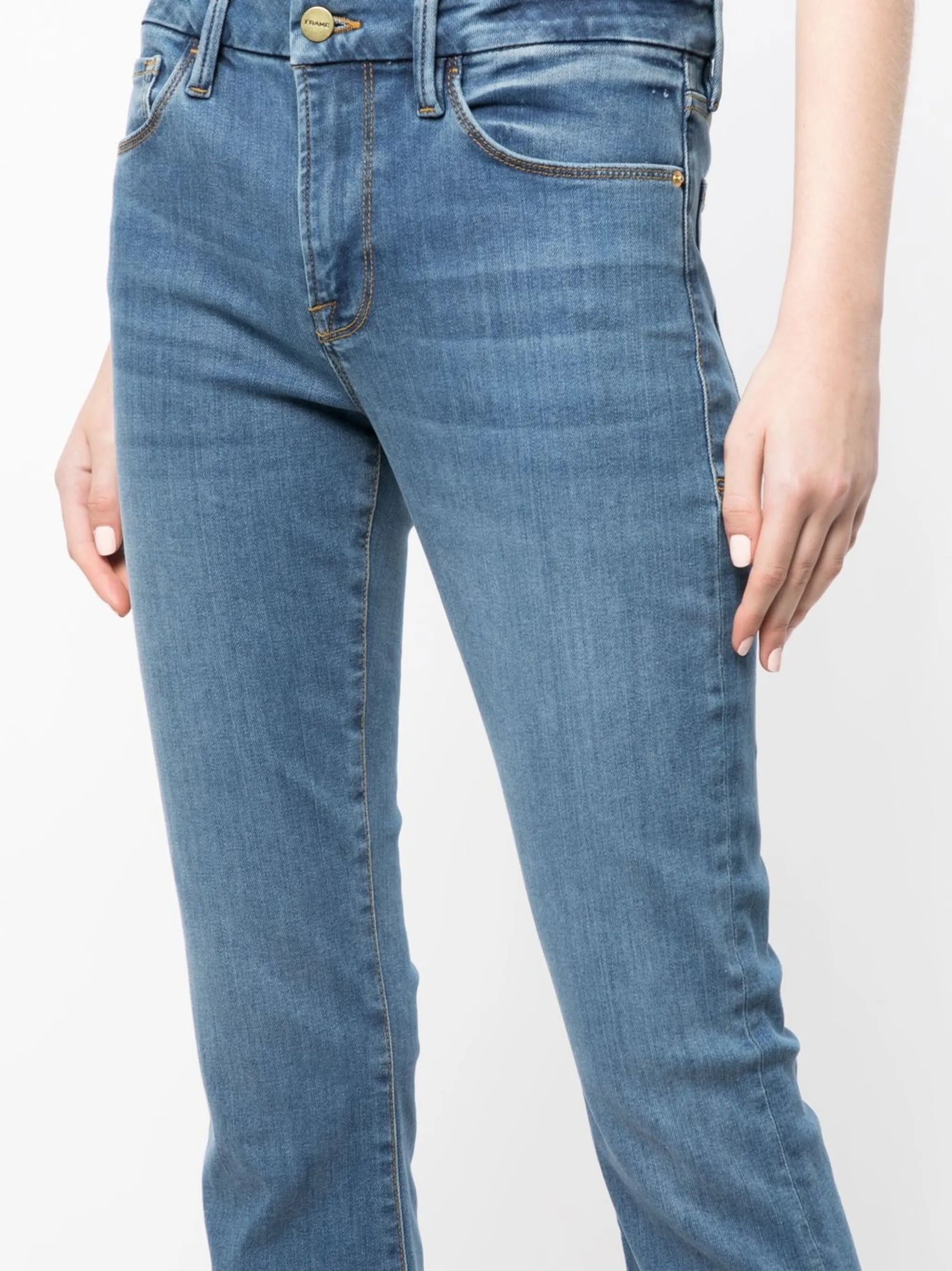 low-rise flared jeans