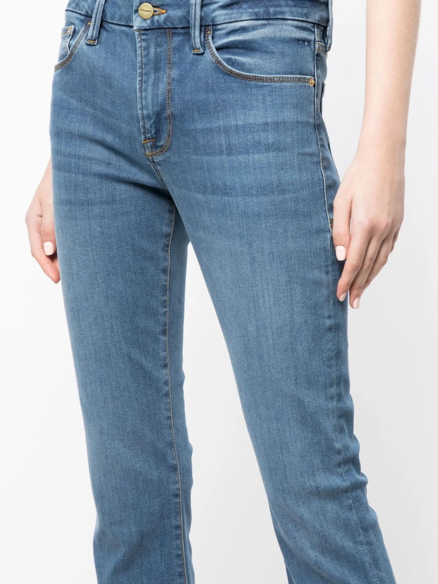 low-rise flared jeans