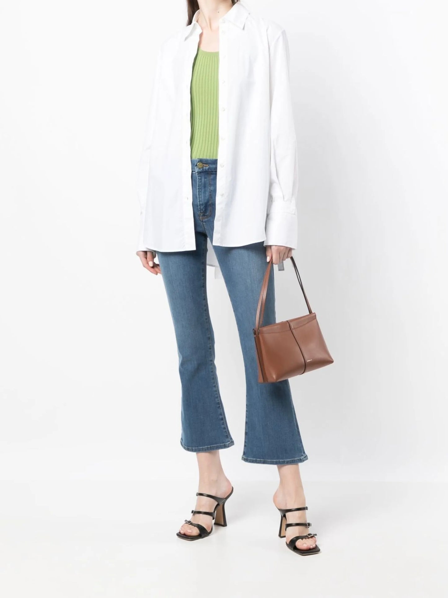 low-rise flared jeans