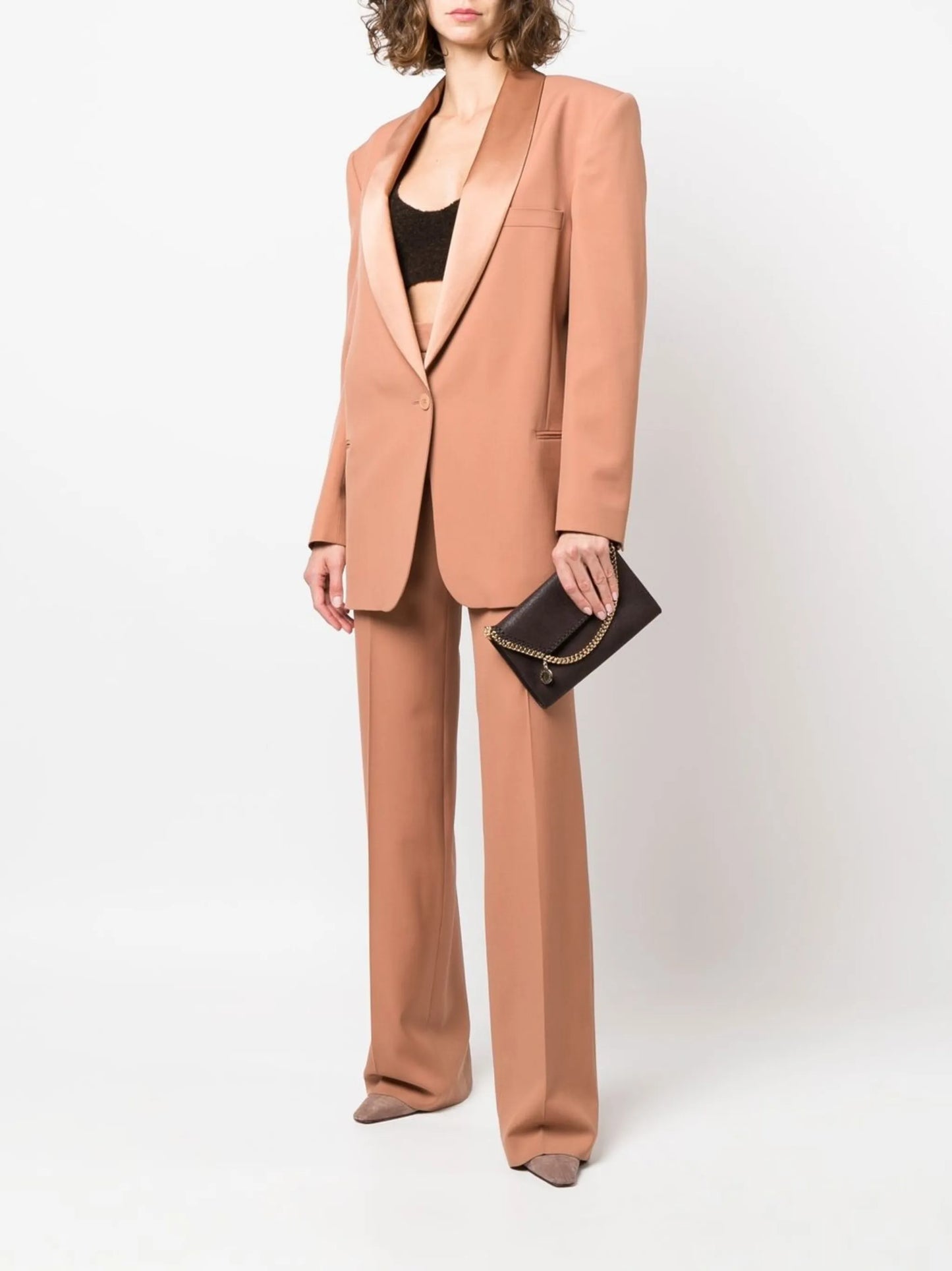 satin-lapel single-breasted blazer