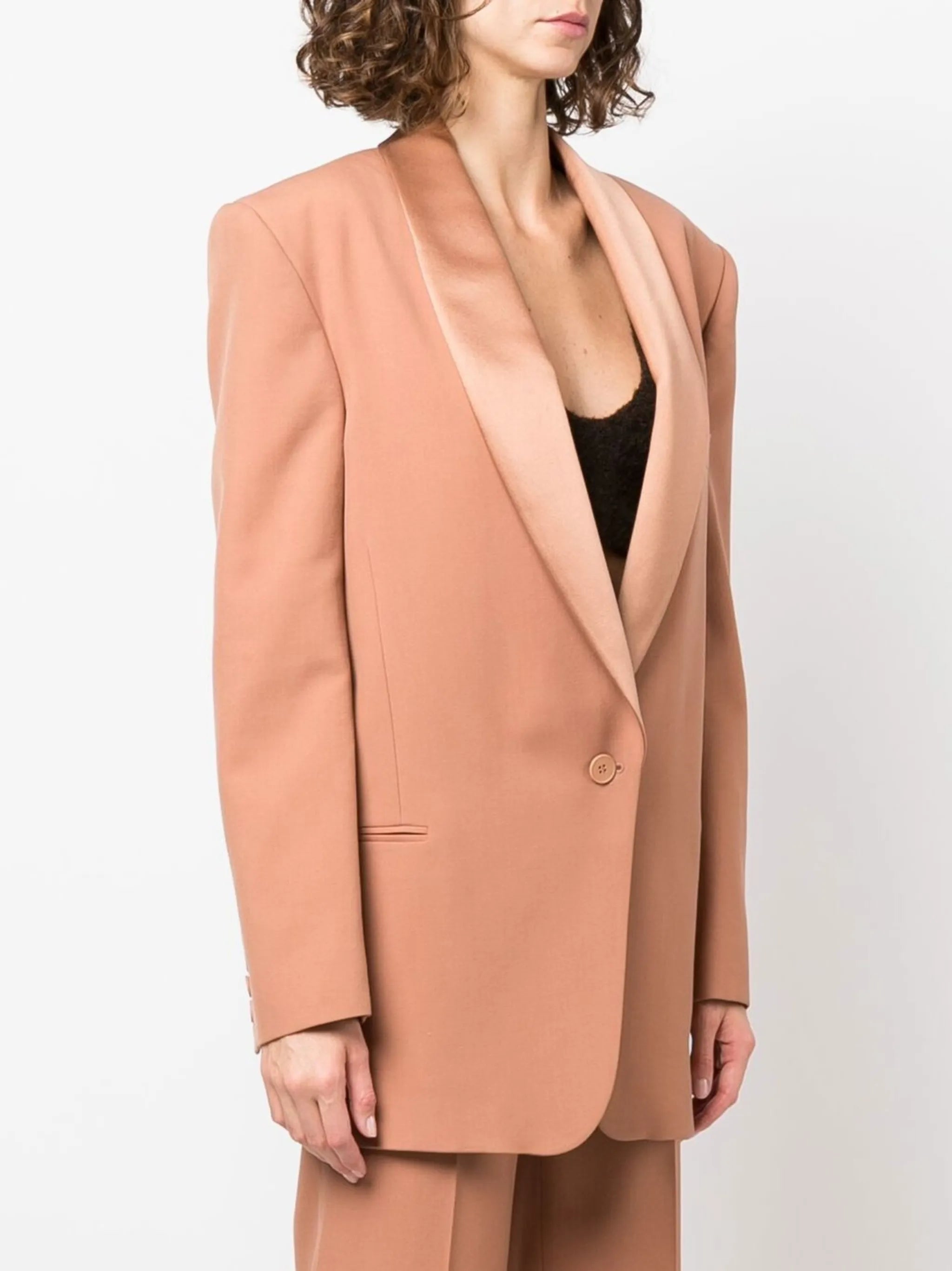 satin-lapel single-breasted blazer