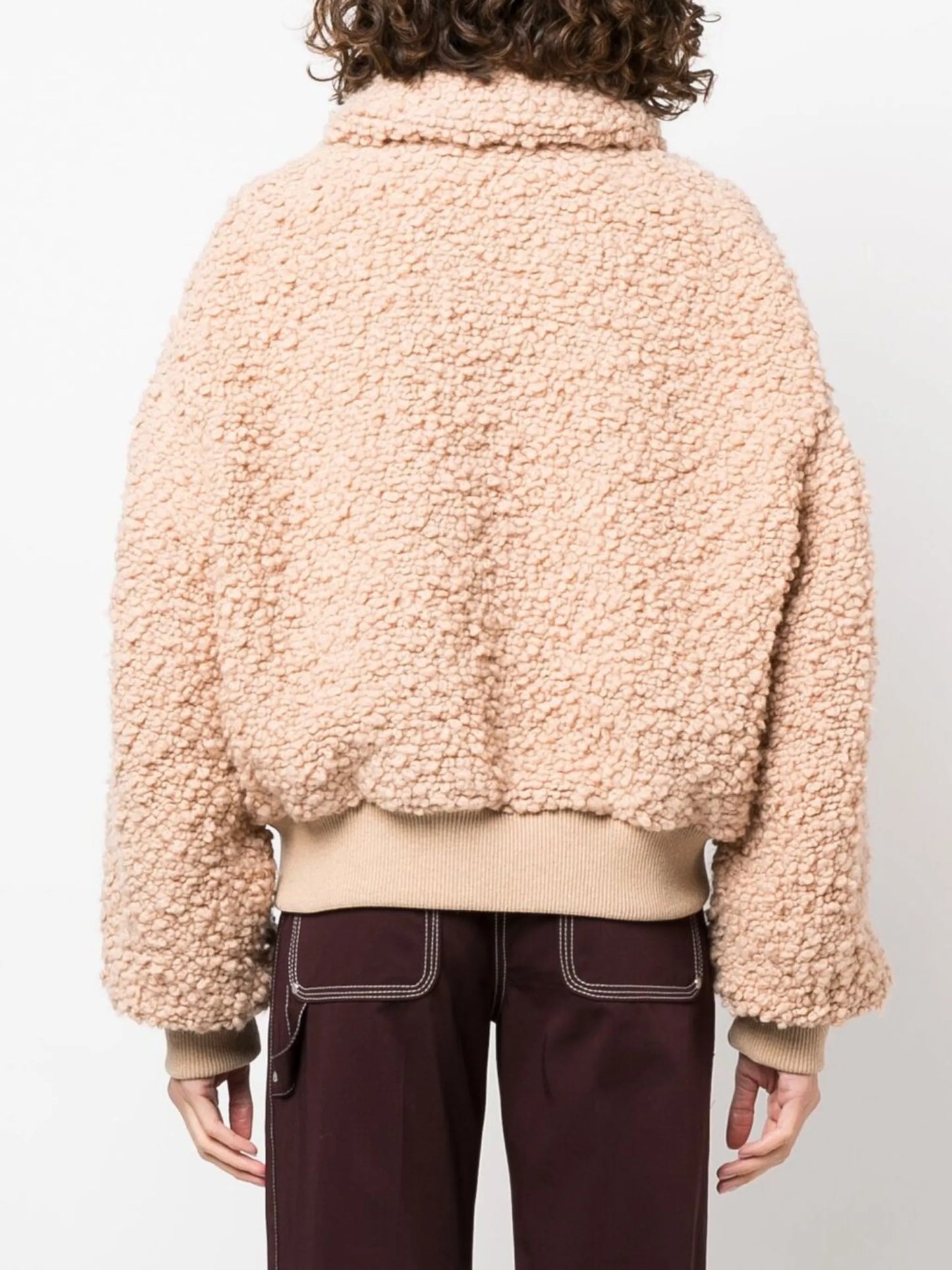 softly textured cropped bomber jacket
