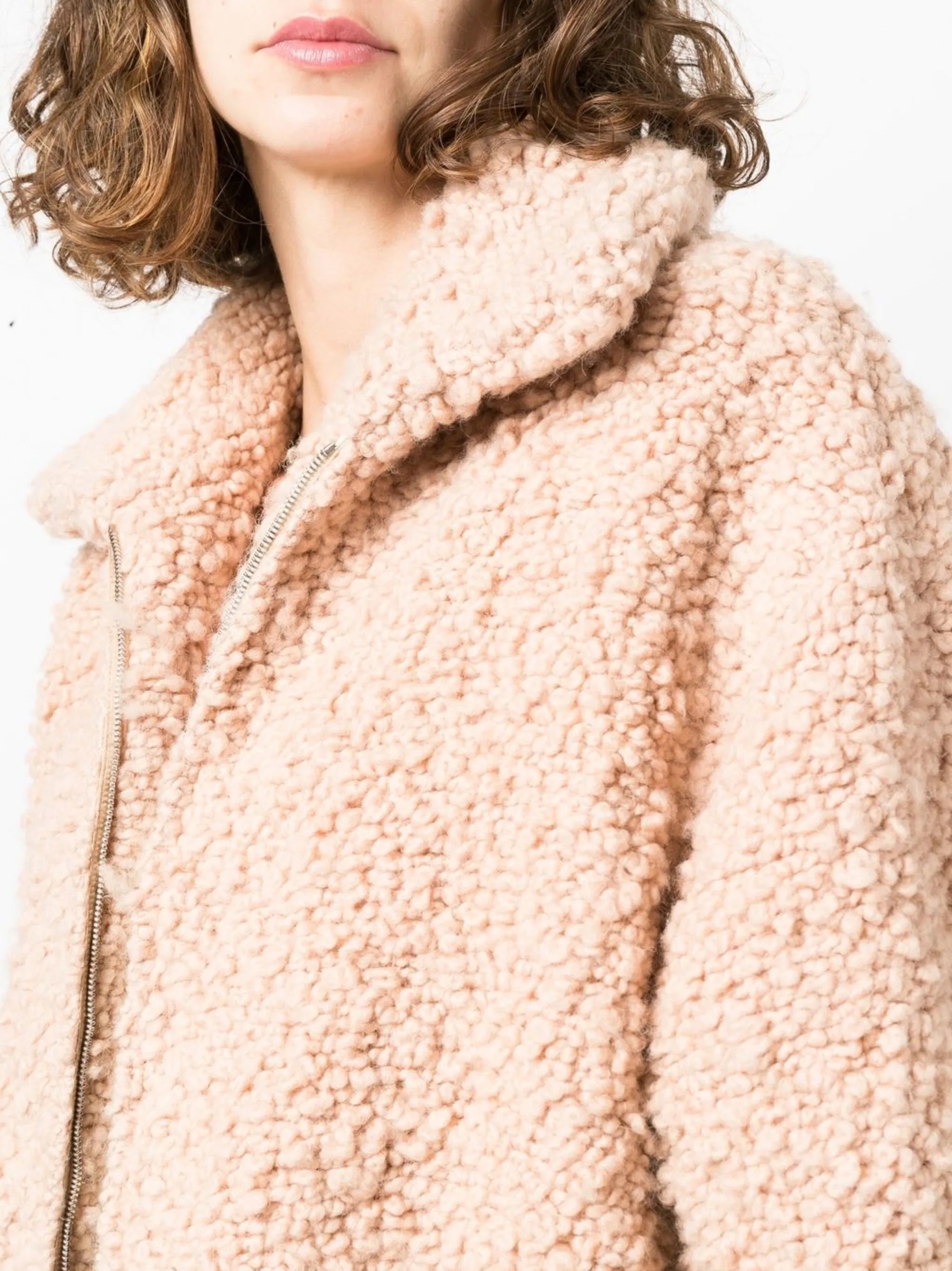 softly textured cropped bomber jacket