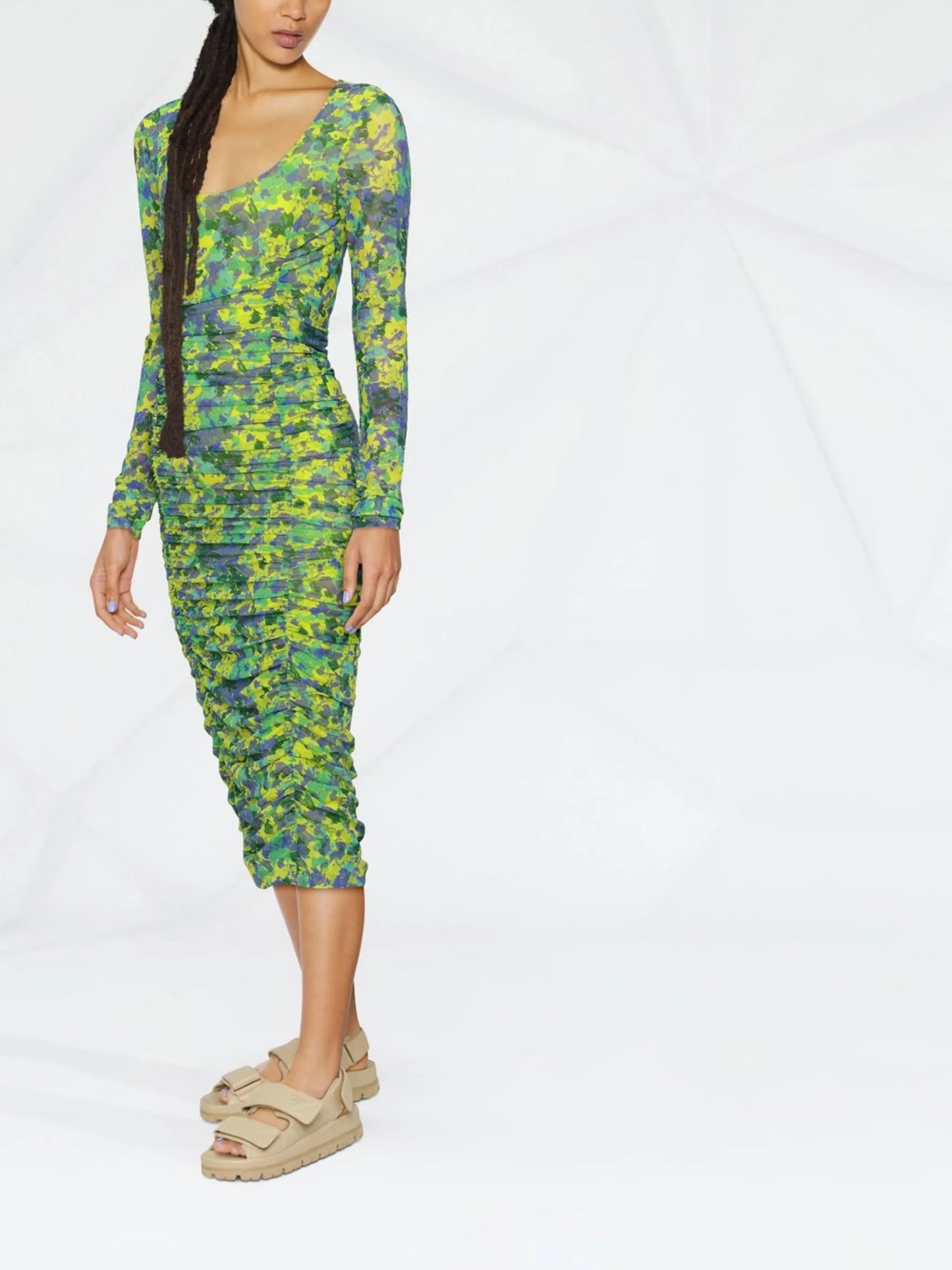 Sulphur Spring ruched mesh dress