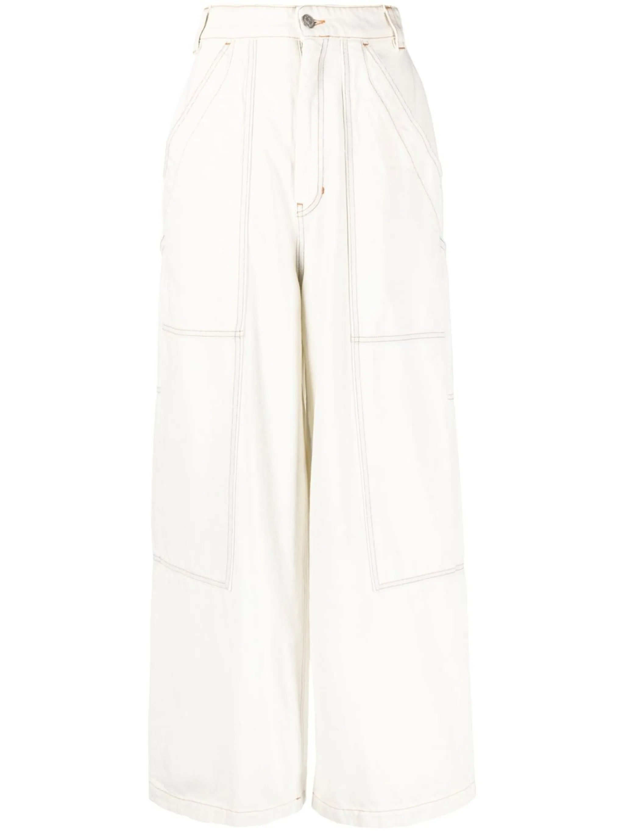 high-waisted wide-leg jeans