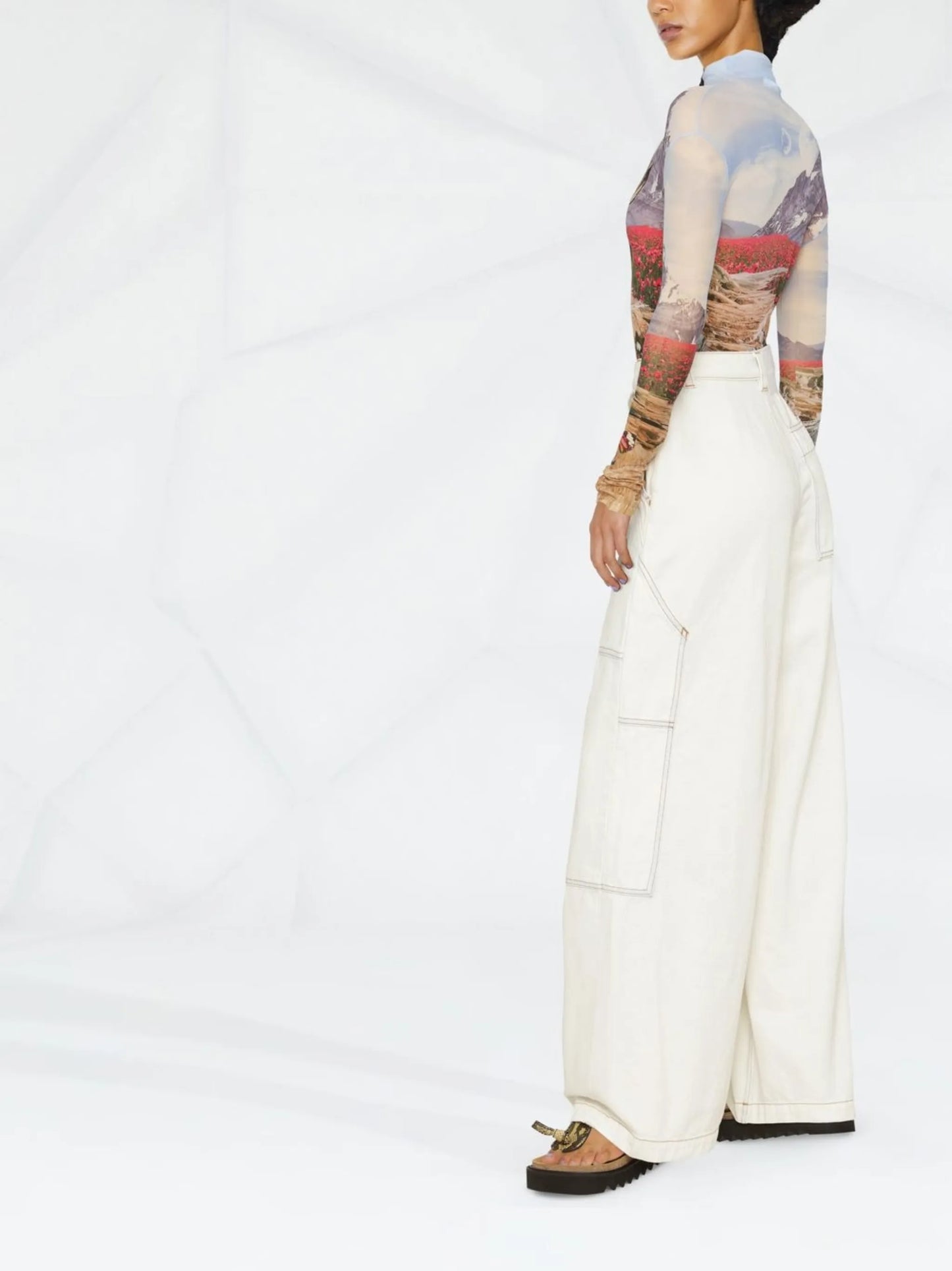 high-waisted wide-leg jeans