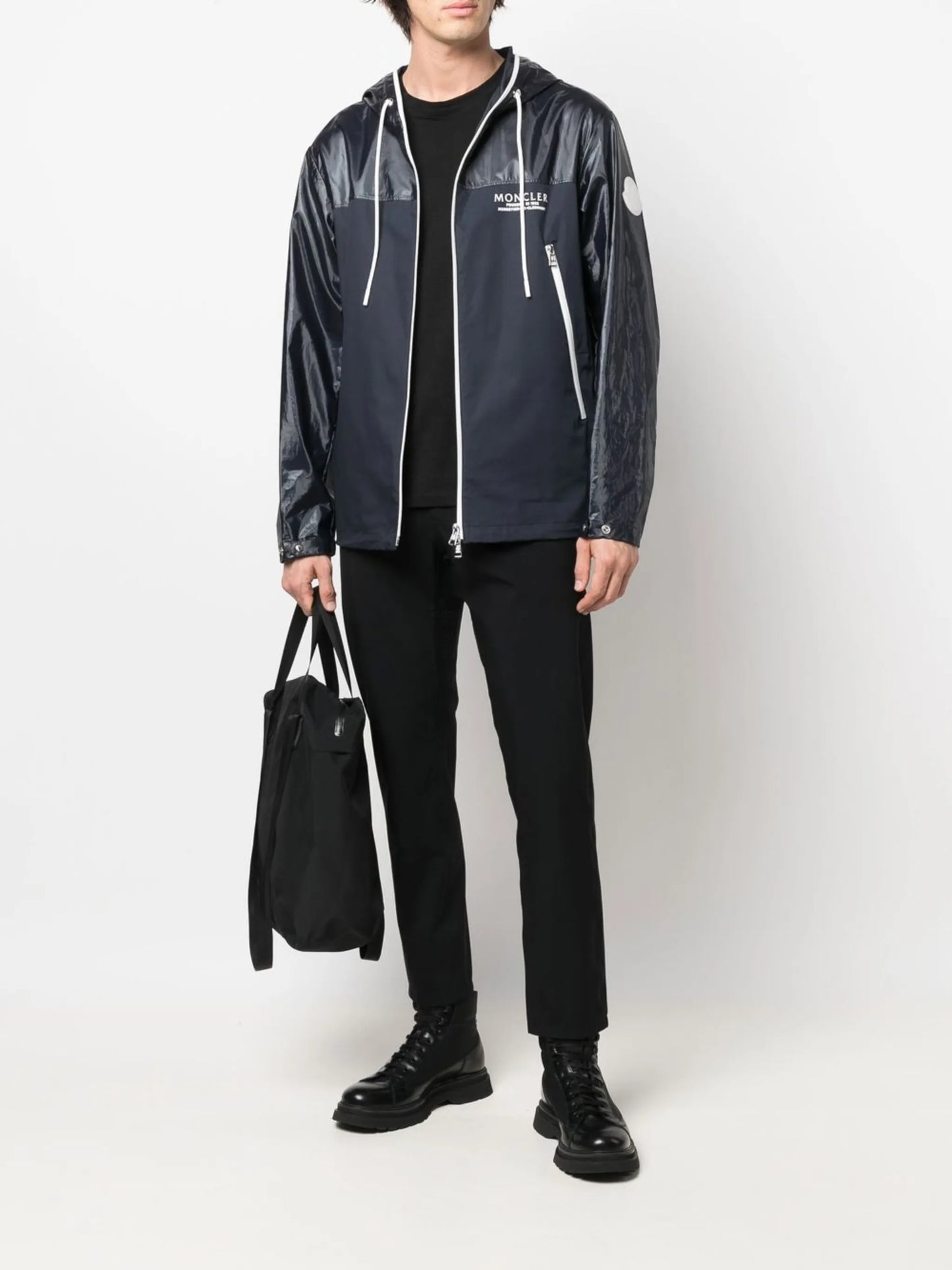 logo print zipped hoodie