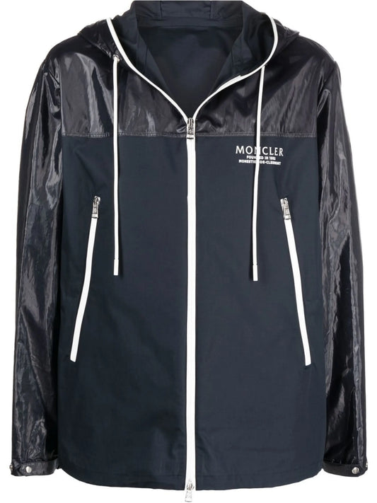 logo print zipped hoodie