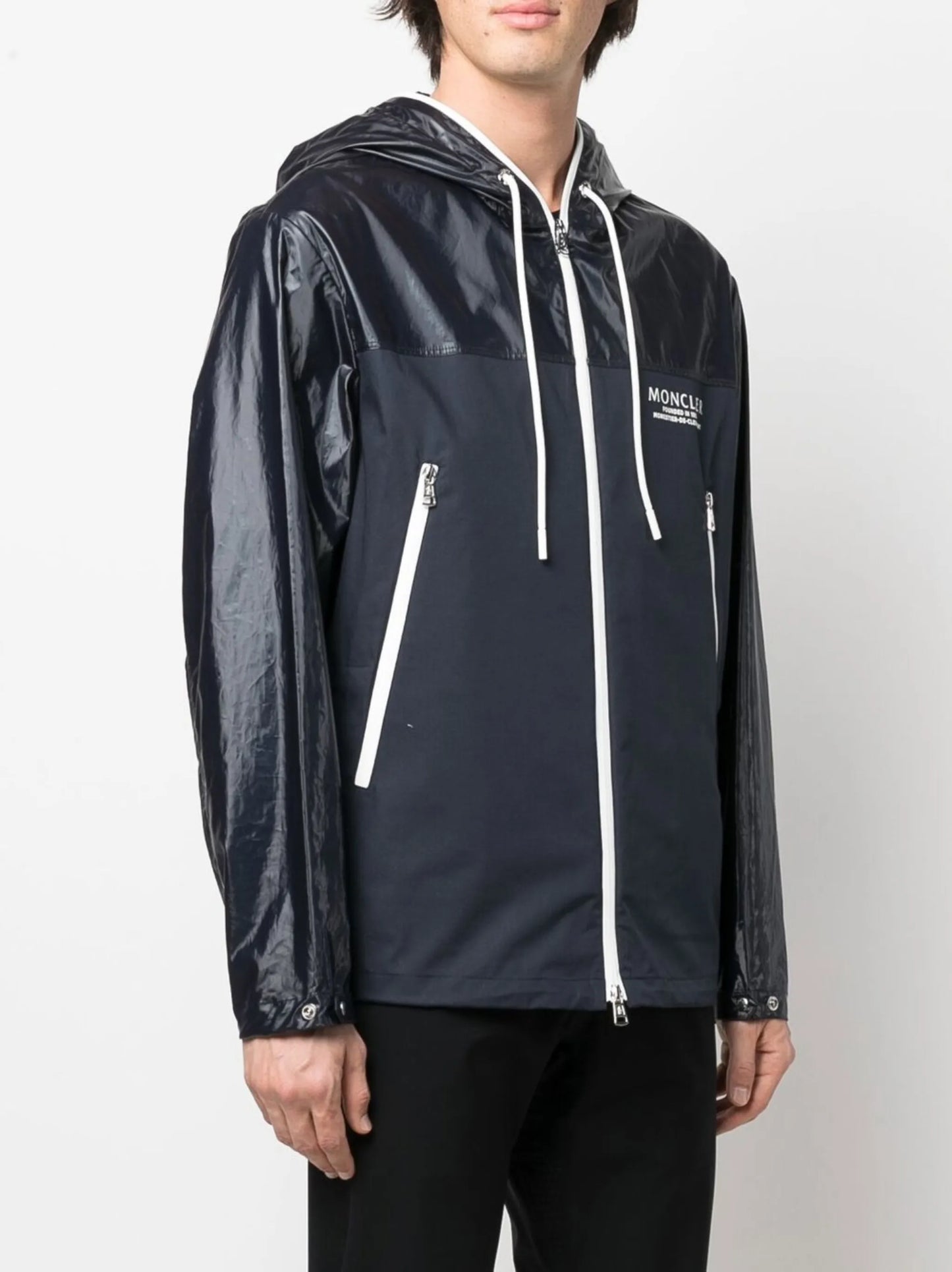 logo print zipped hoodie