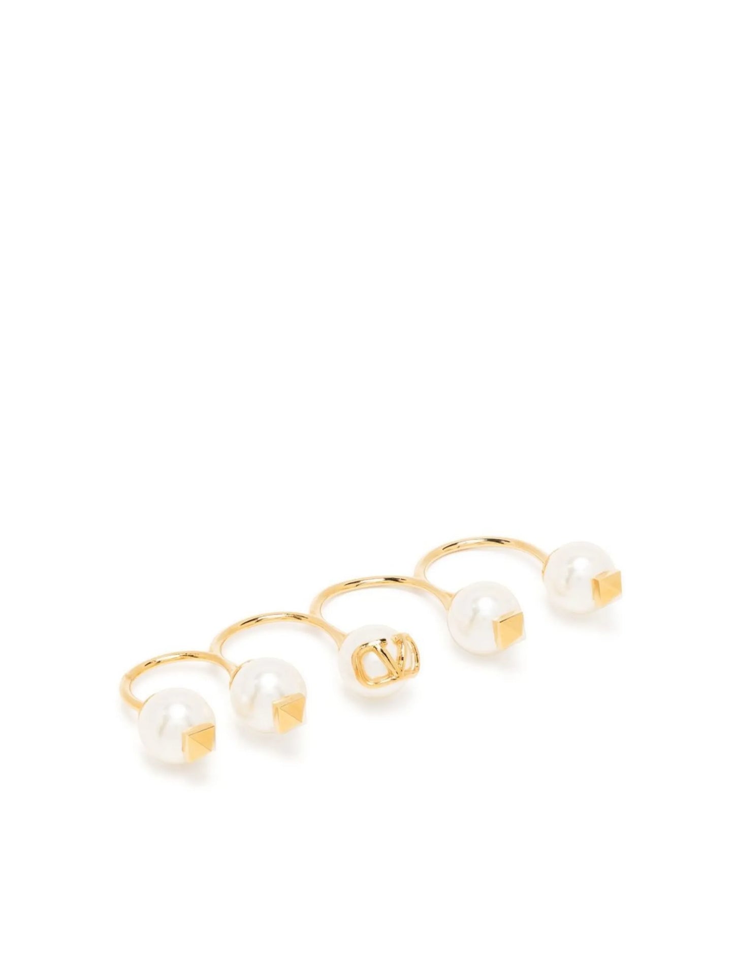 VLogo Rockstud multi pearl ring