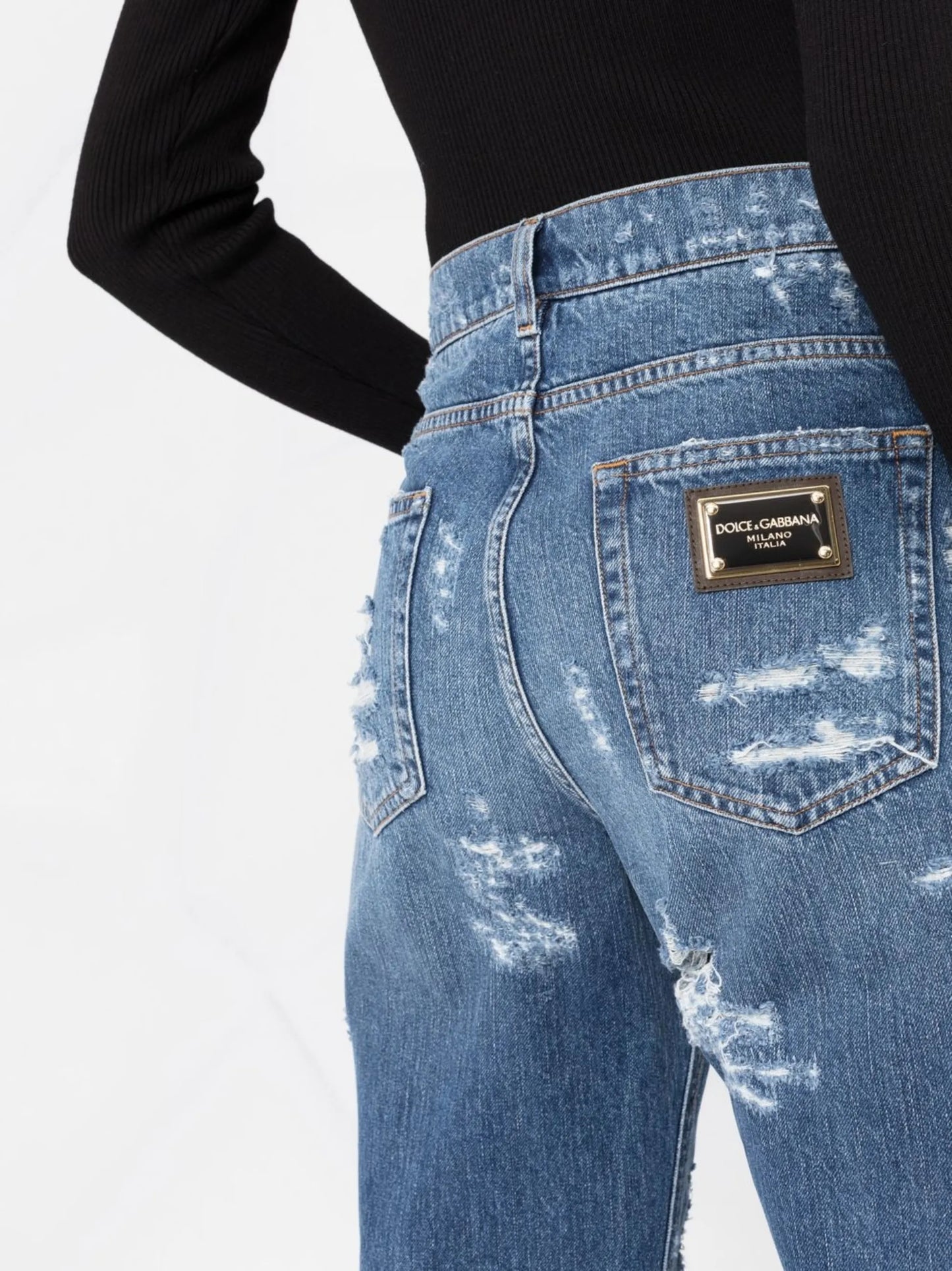 logo-plaque denim jeans