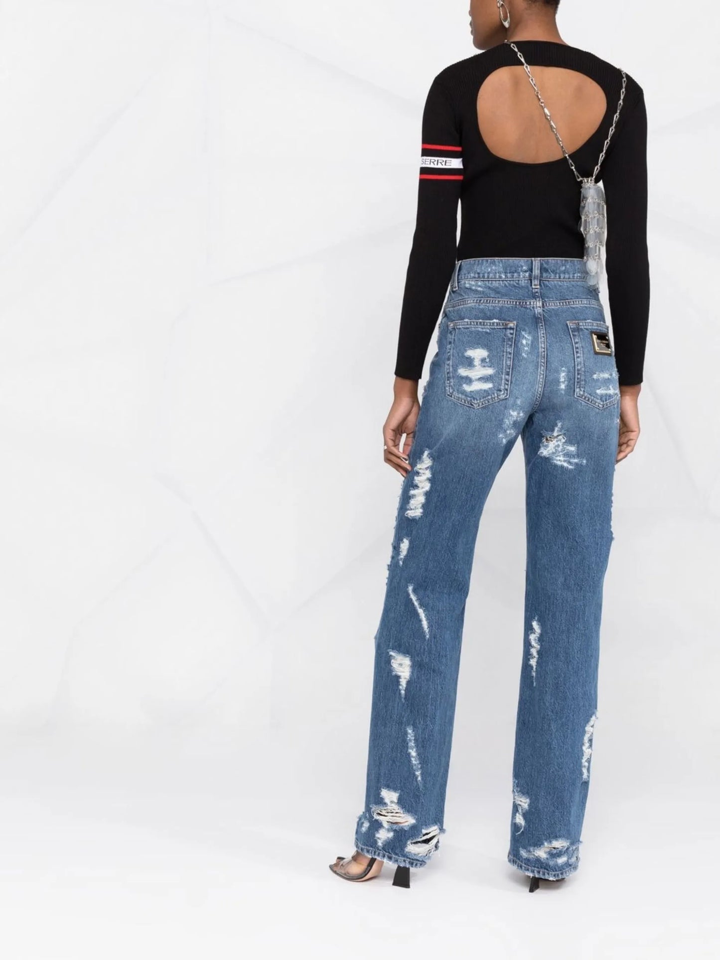 logo-plaque denim jeans