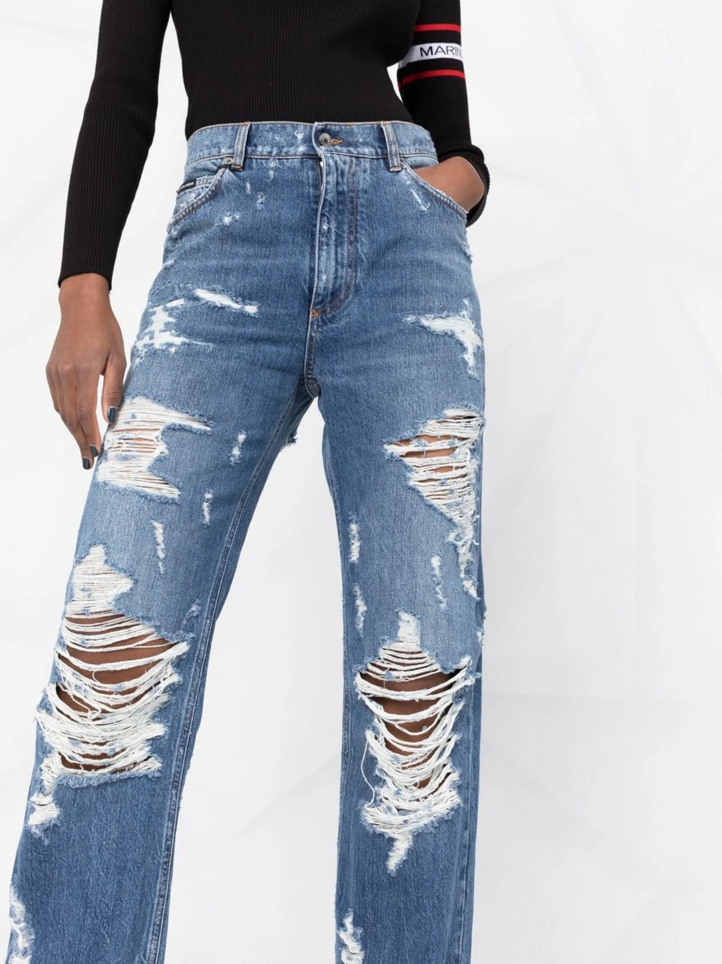 logo-plaque denim jeans