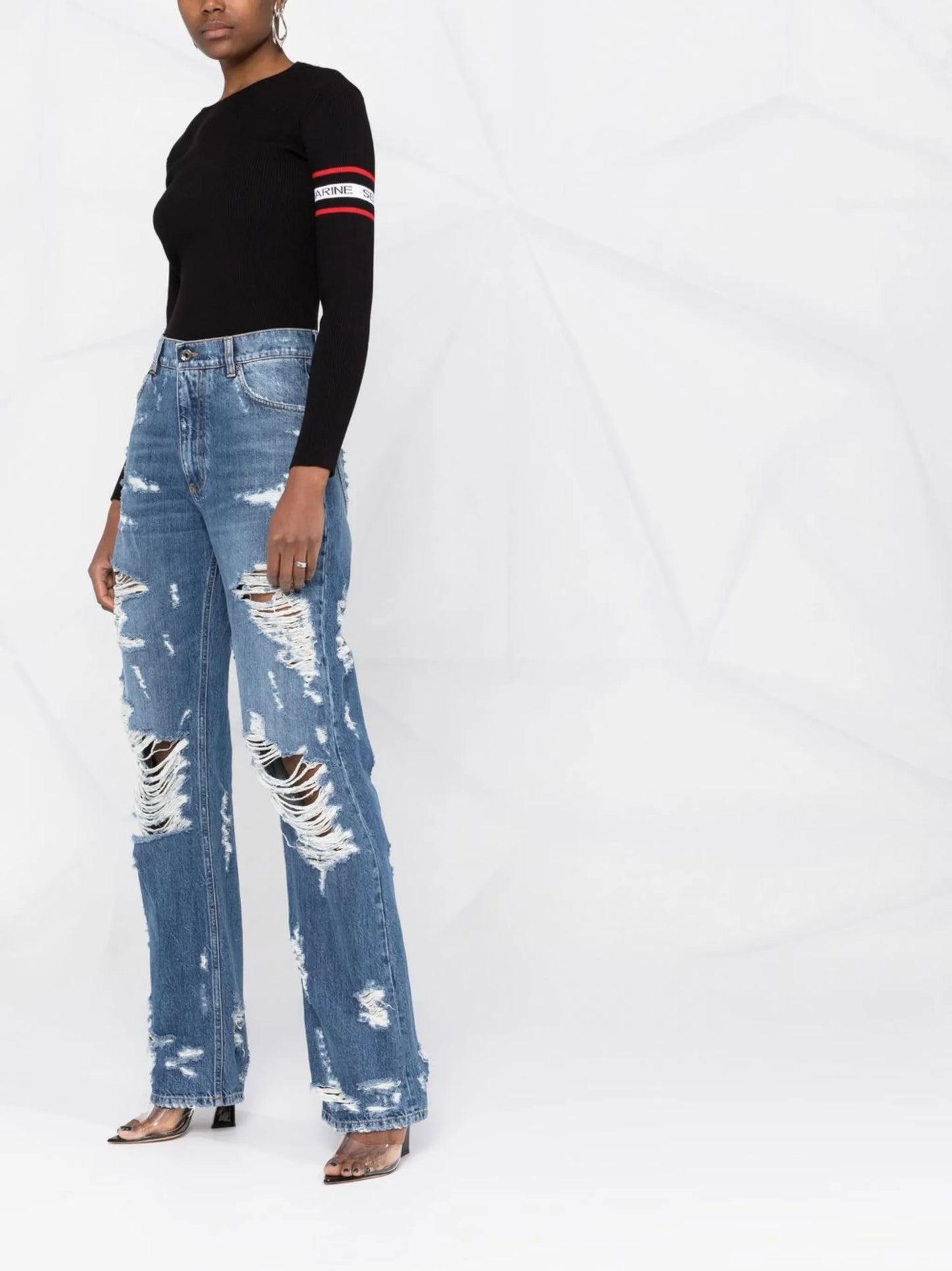 logo-plaque denim jeans