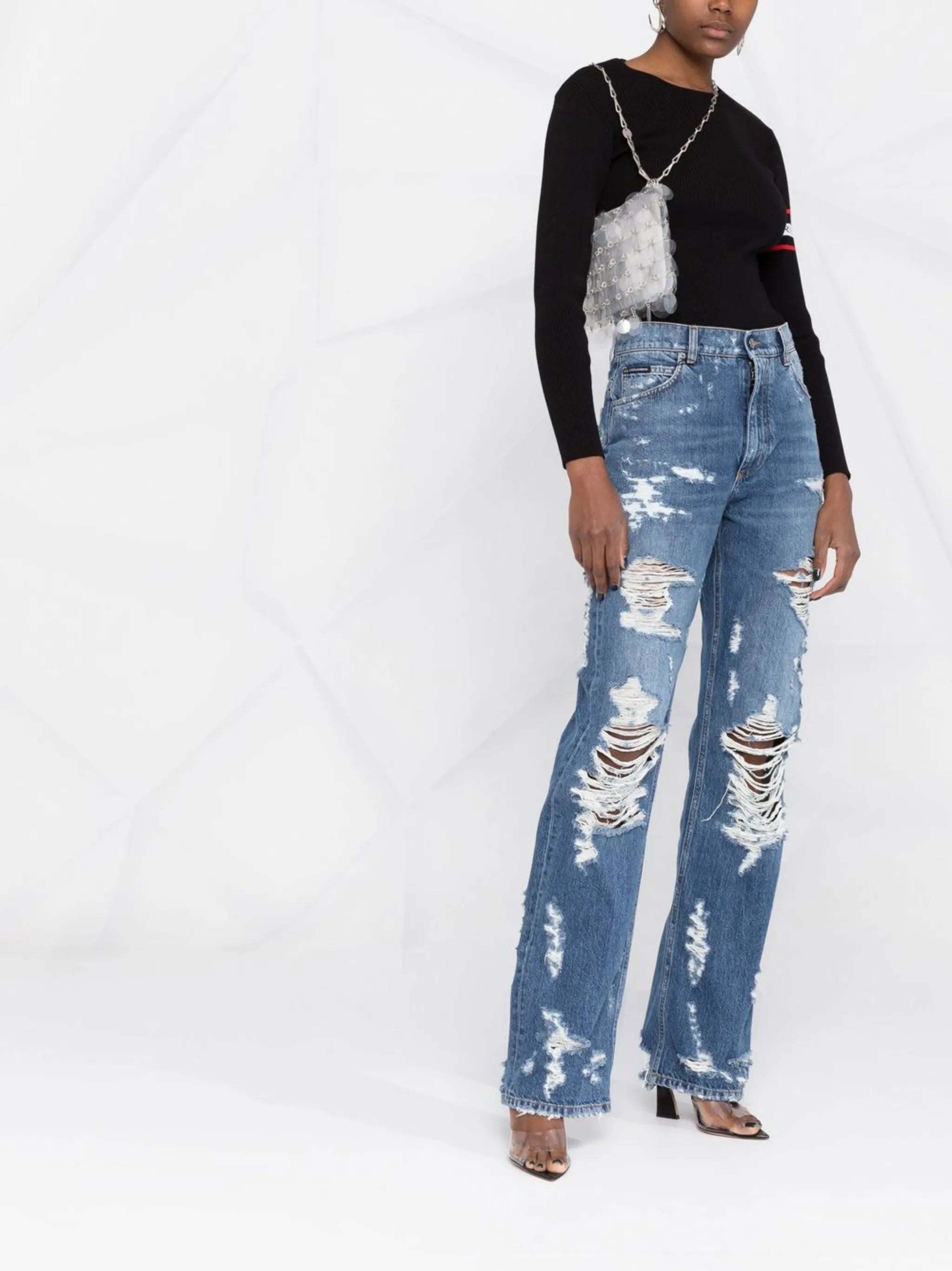 logo-plaque denim jeans