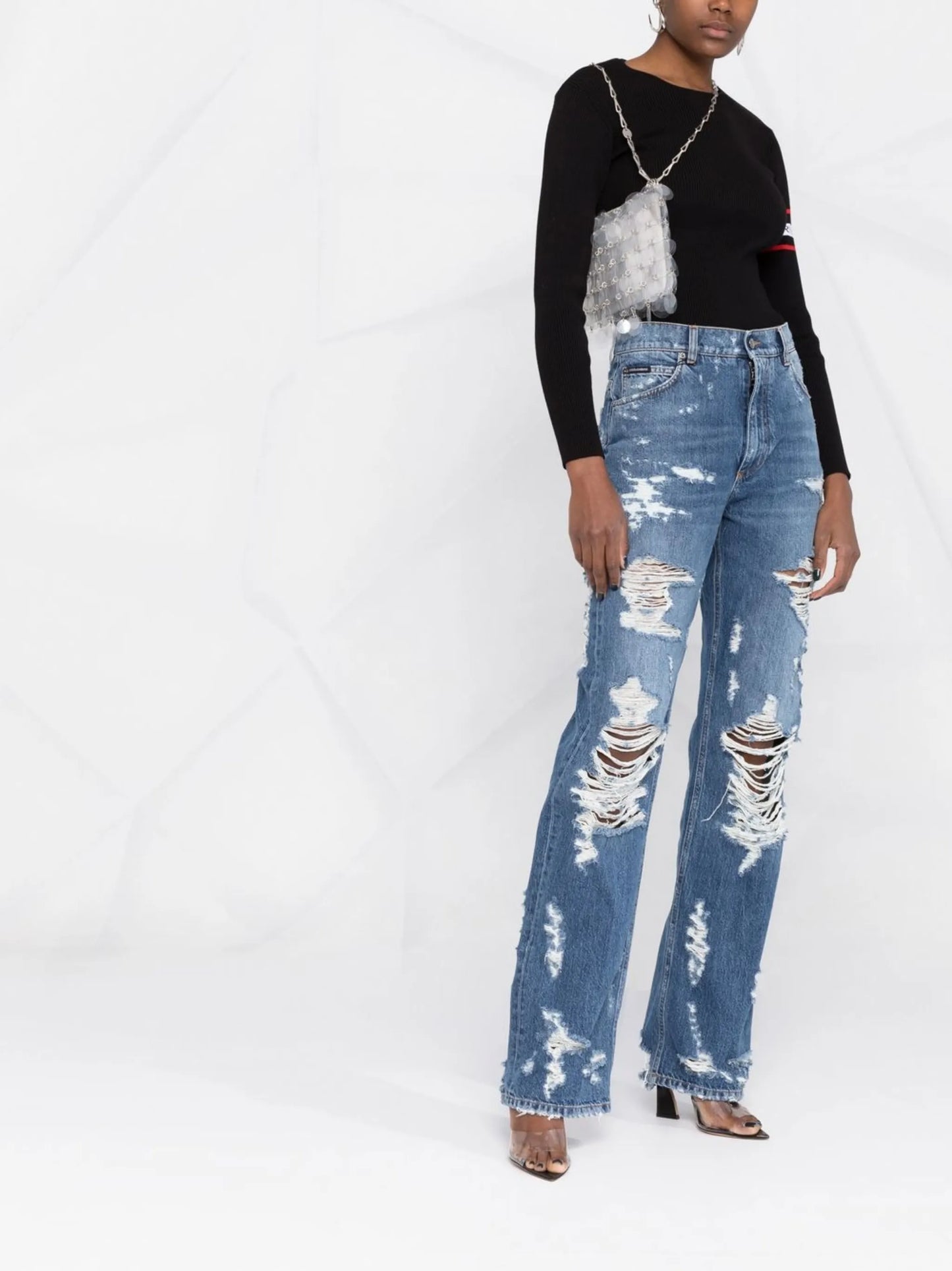 logo-plaque denim jeans