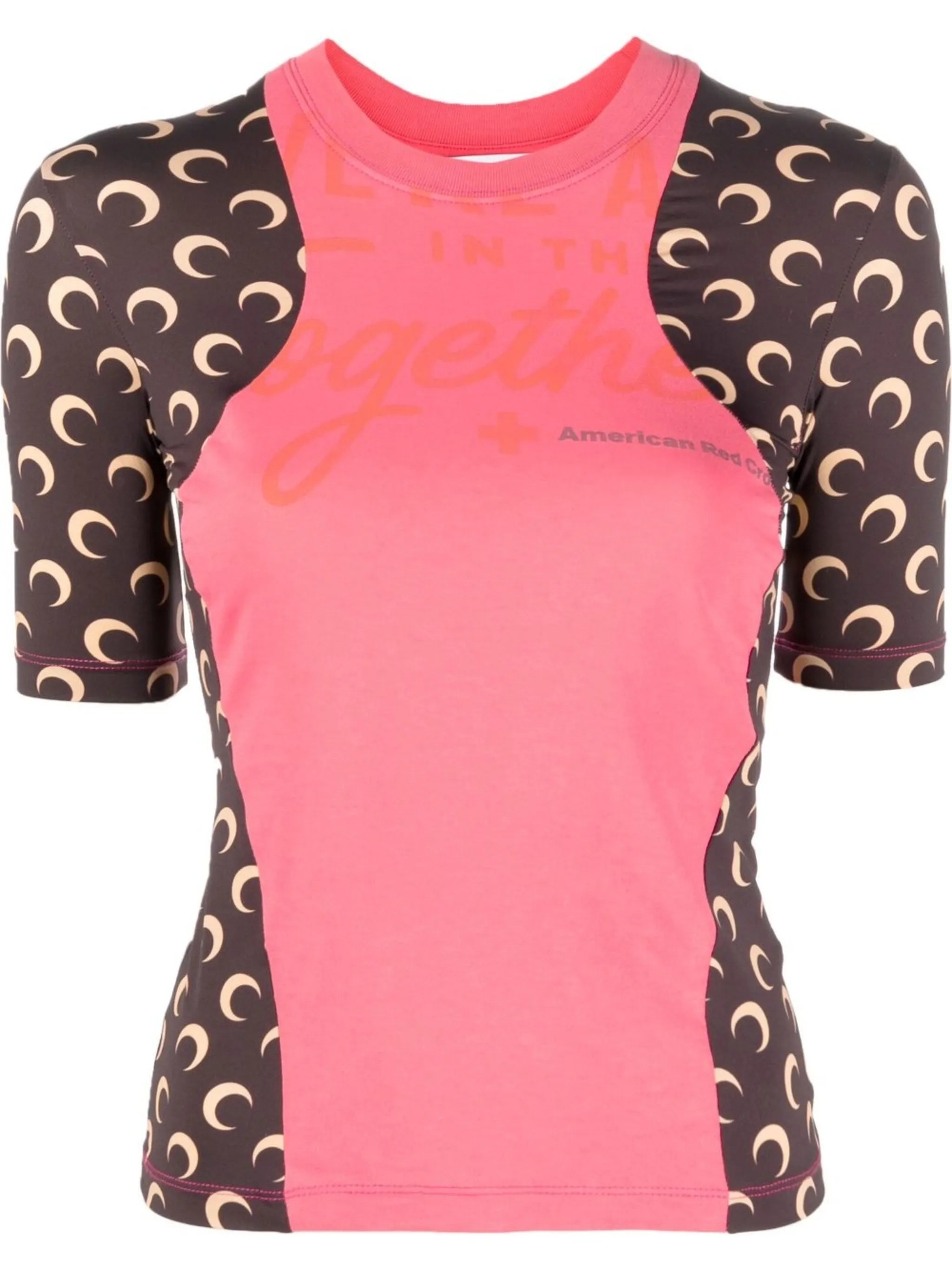 graphic-print panelled T-shirt