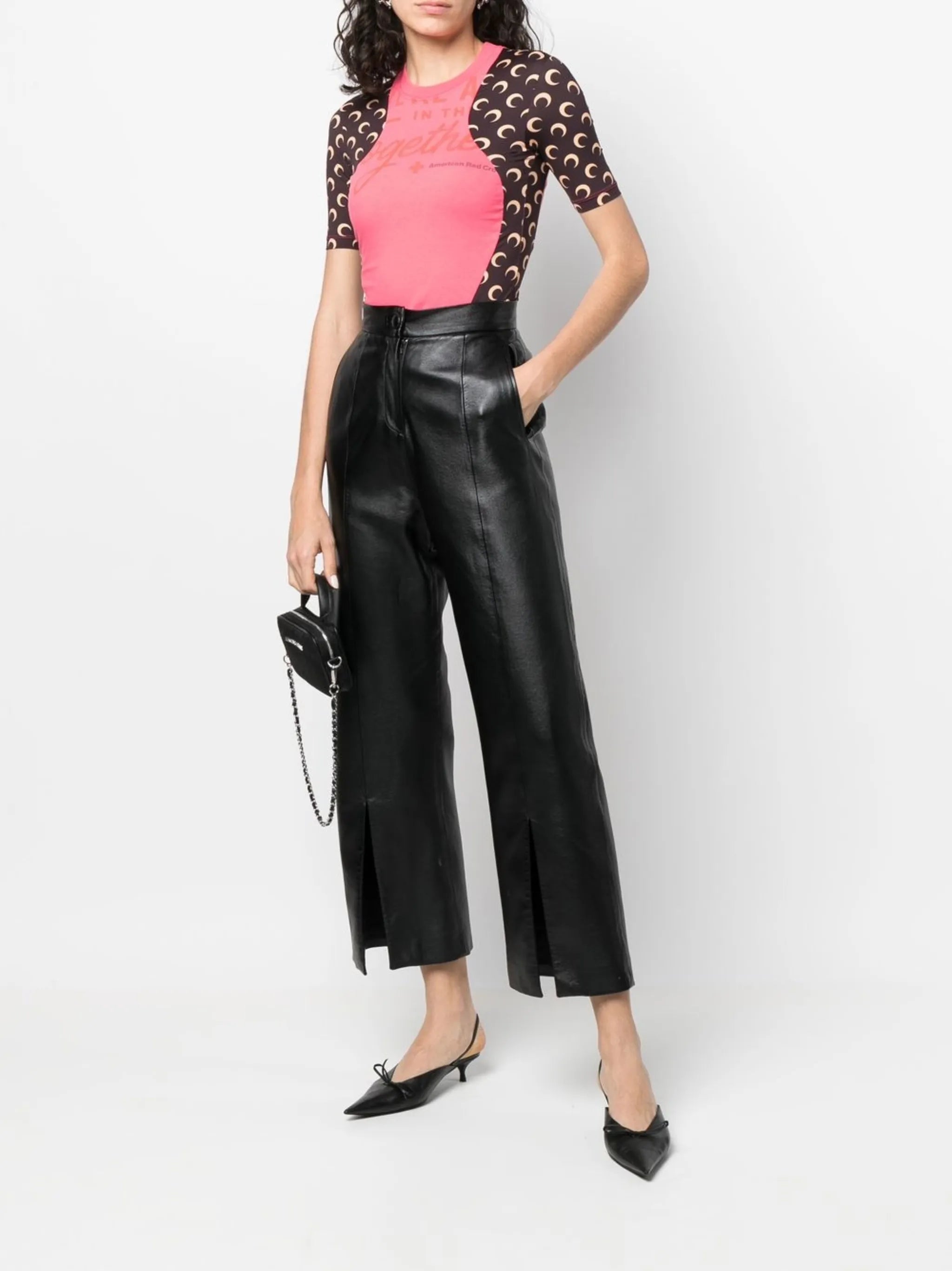 graphic-print panelled T-shirt