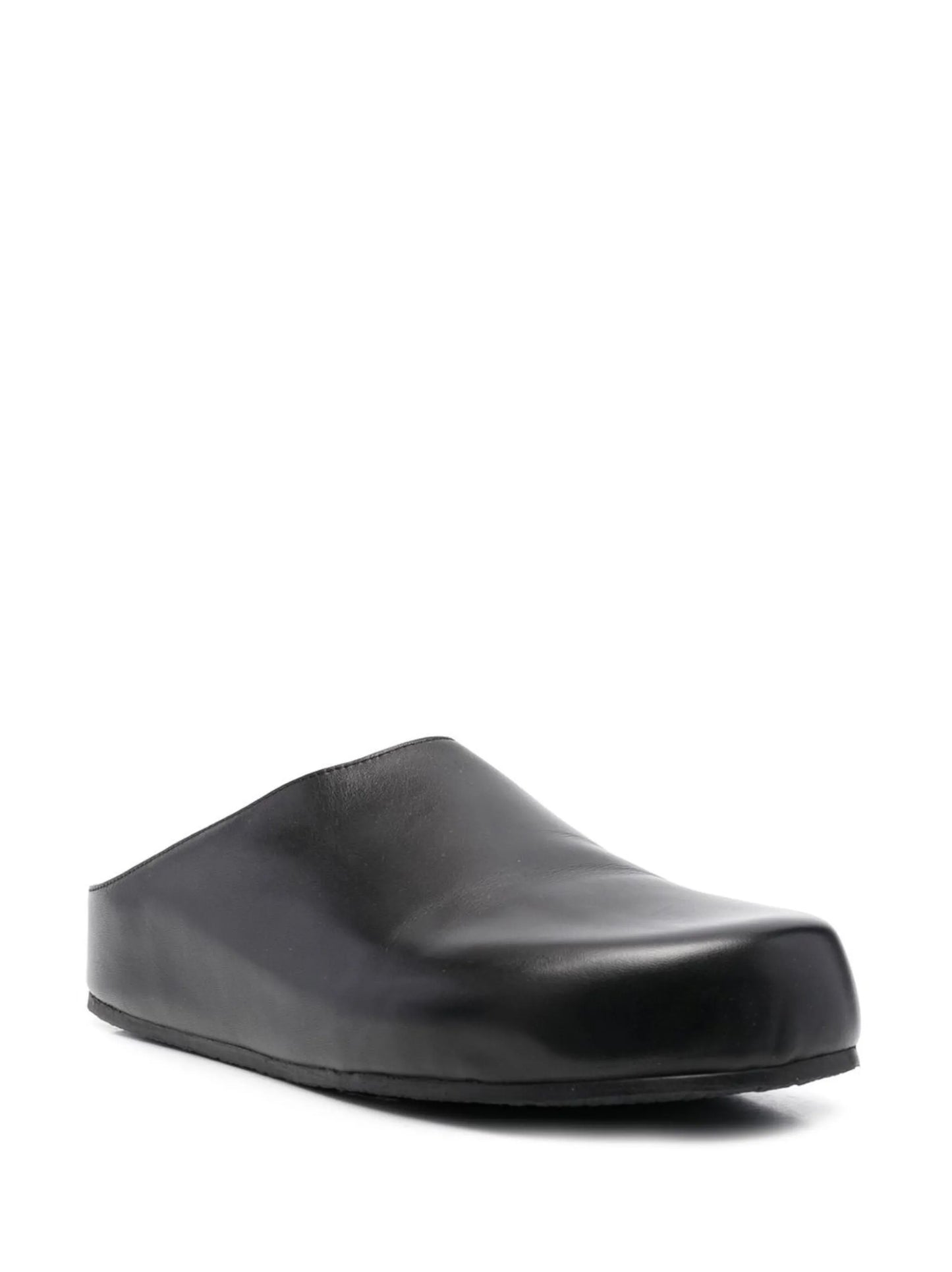 round-toe leather slippers