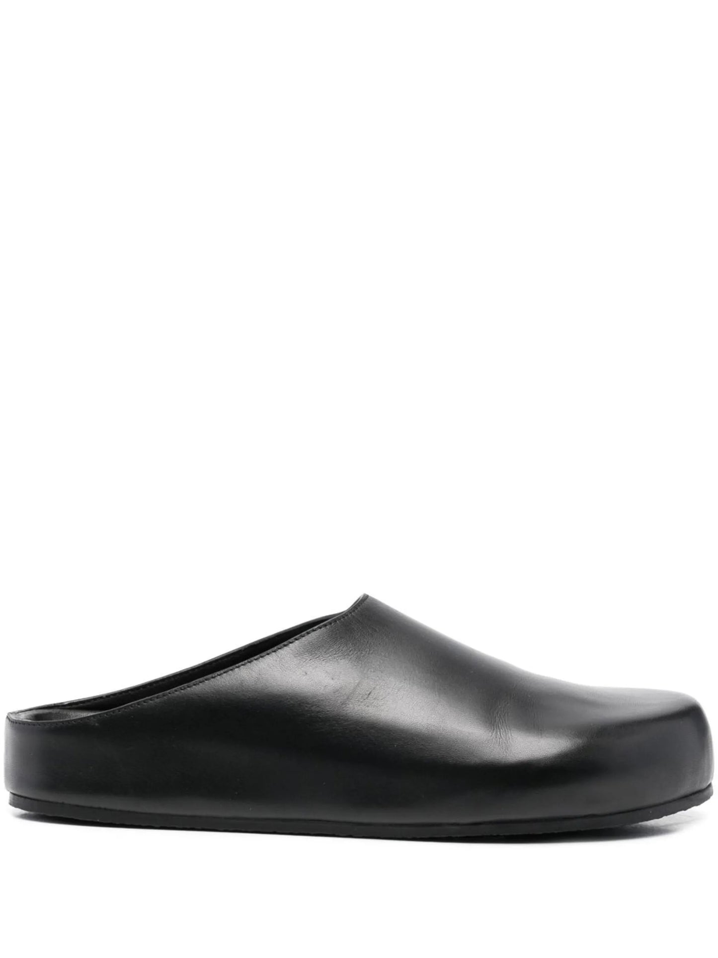 round-toe leather slippers