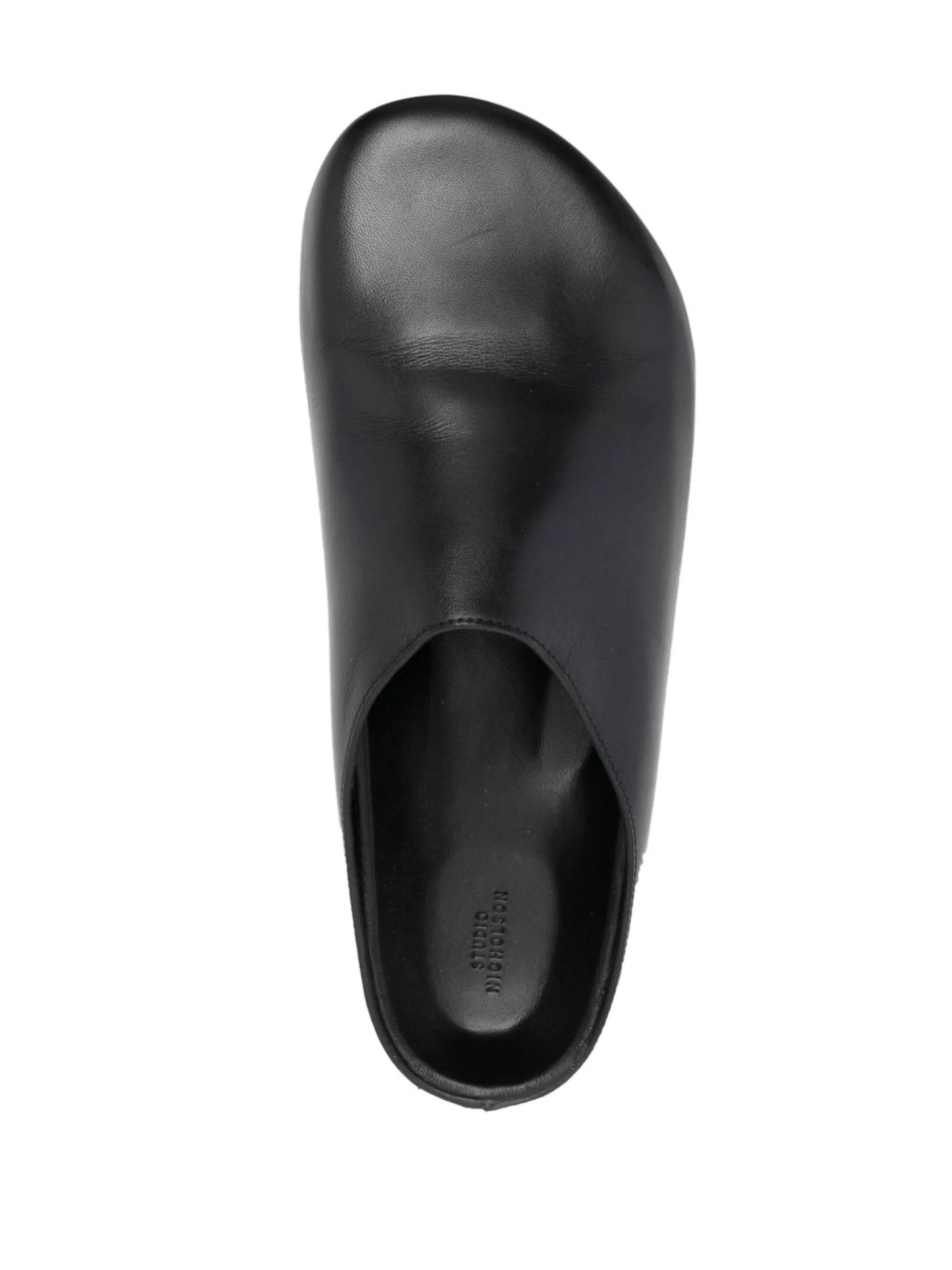 round-toe leather slippers