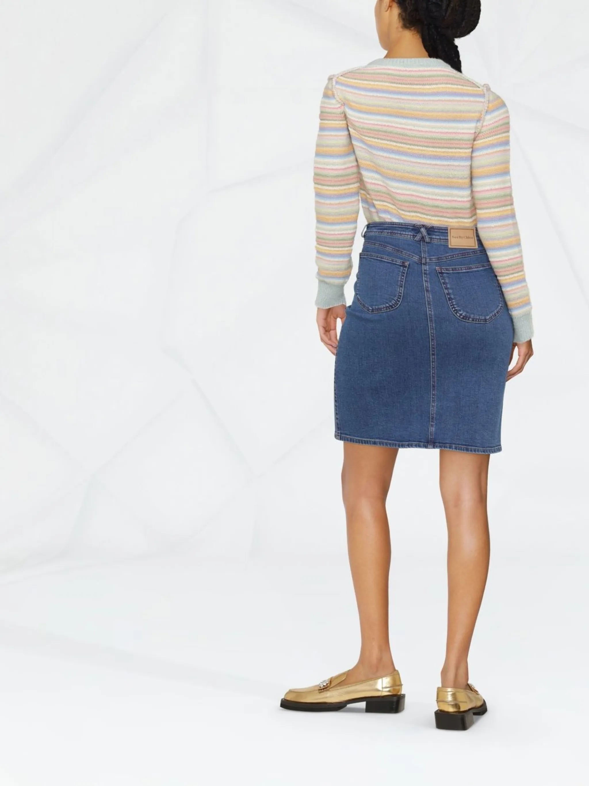 denim pencil skirt