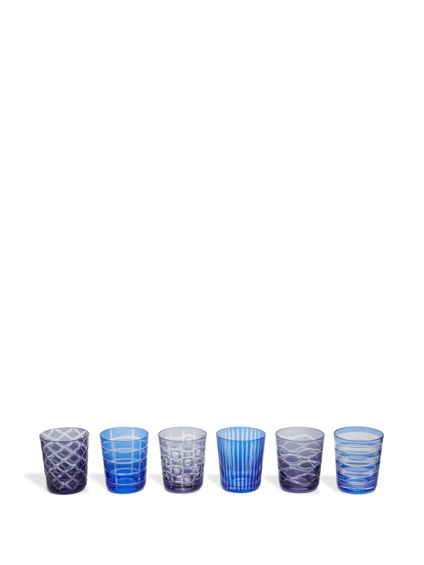 set of six cobalt tumblers