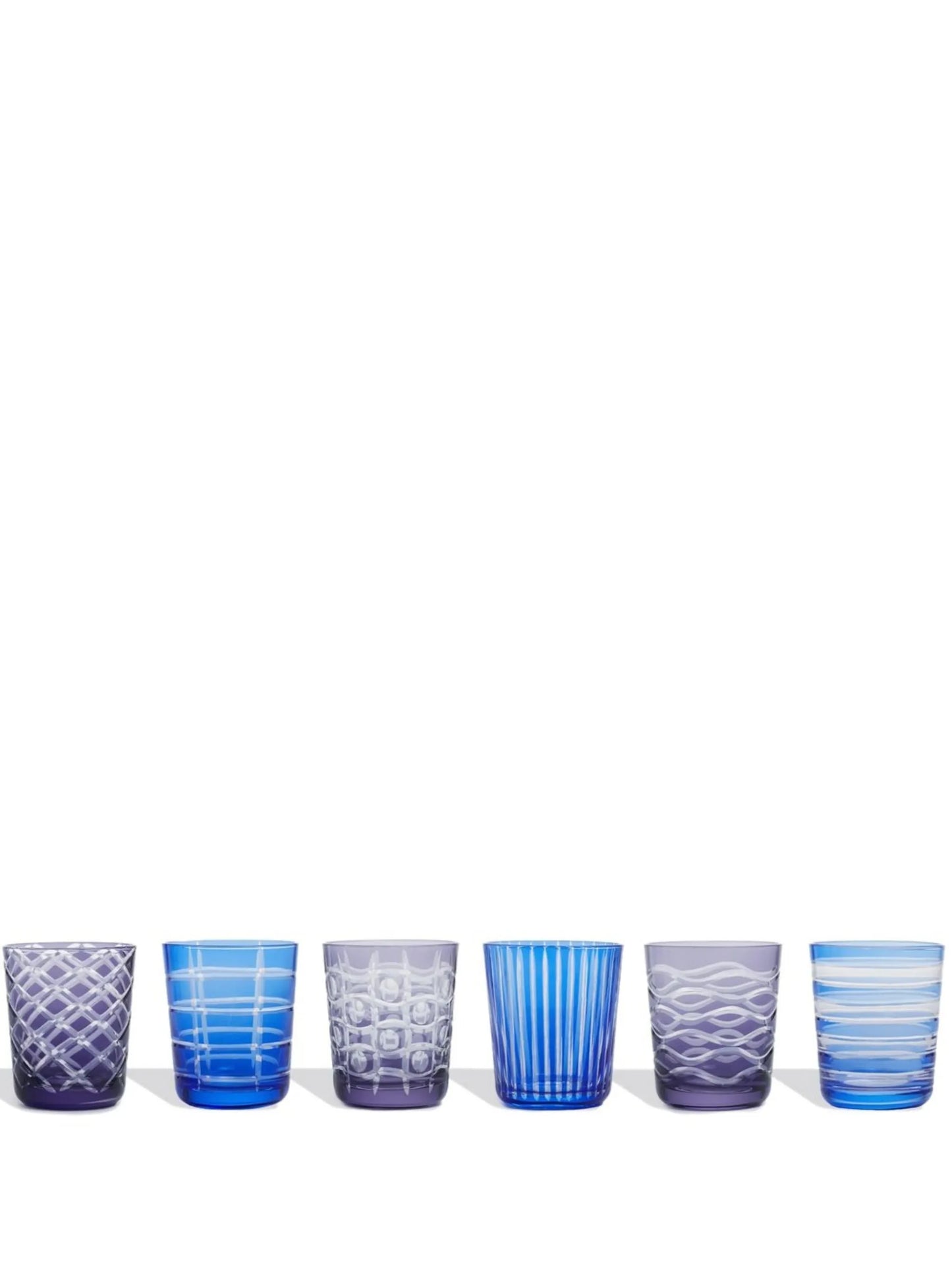 set of six cobalt tumblers