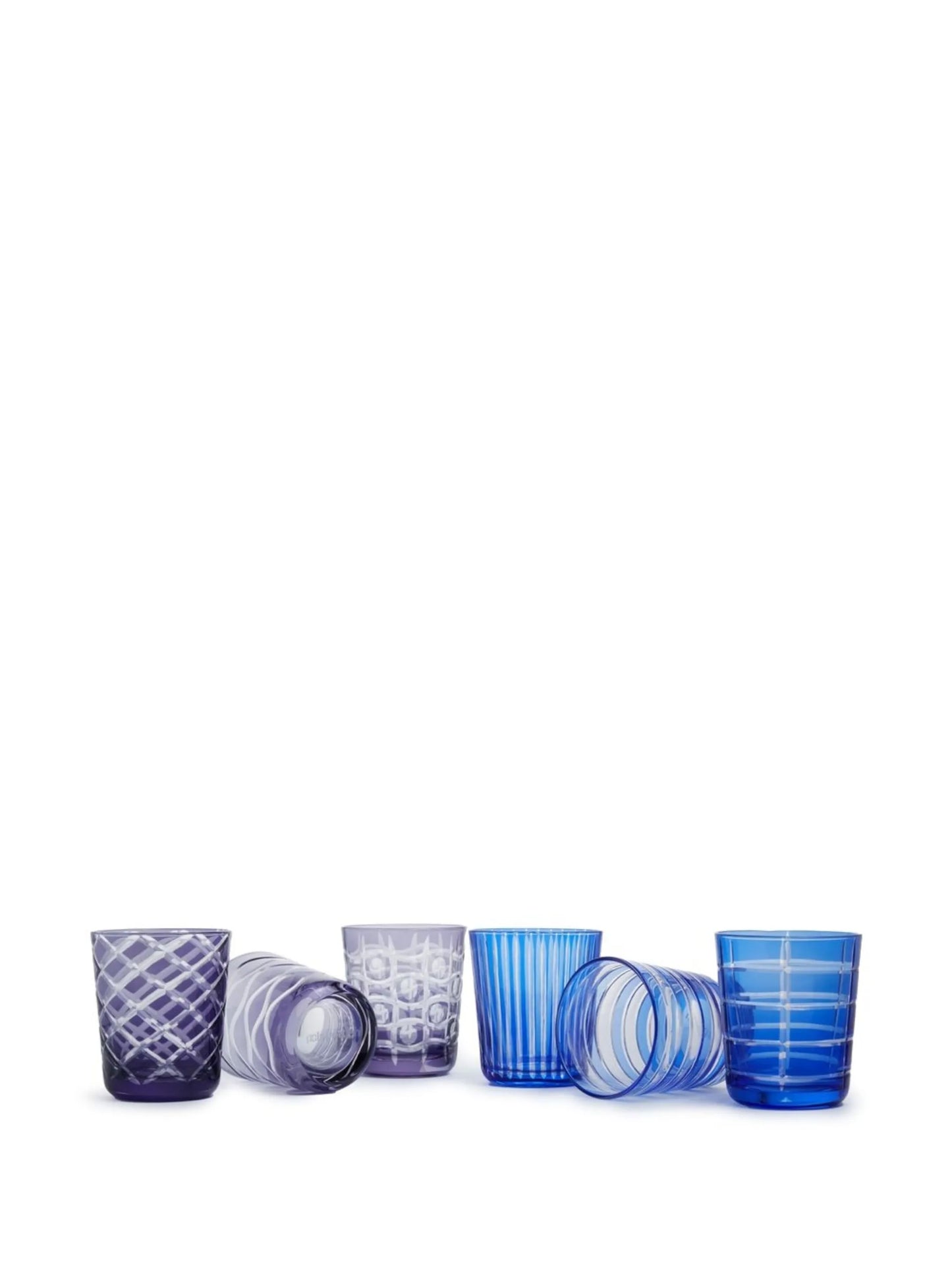 set of six cobalt tumblers