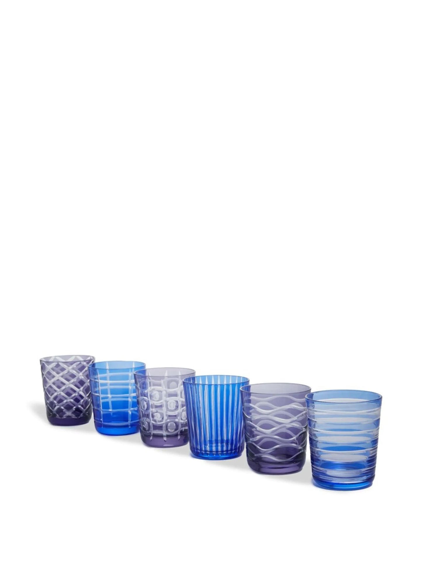 set of six cobalt tumblers