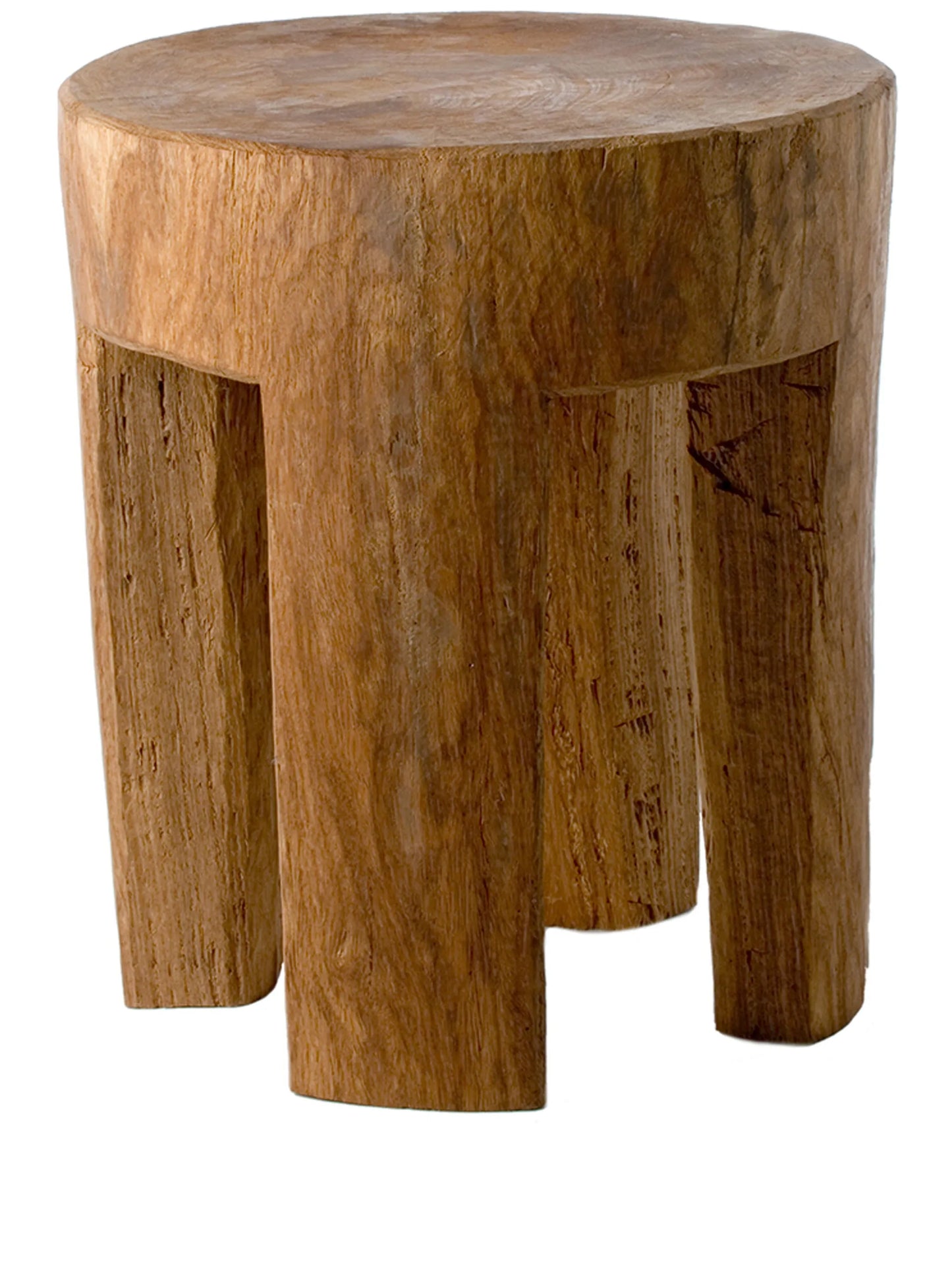 Round four-legs wood stool