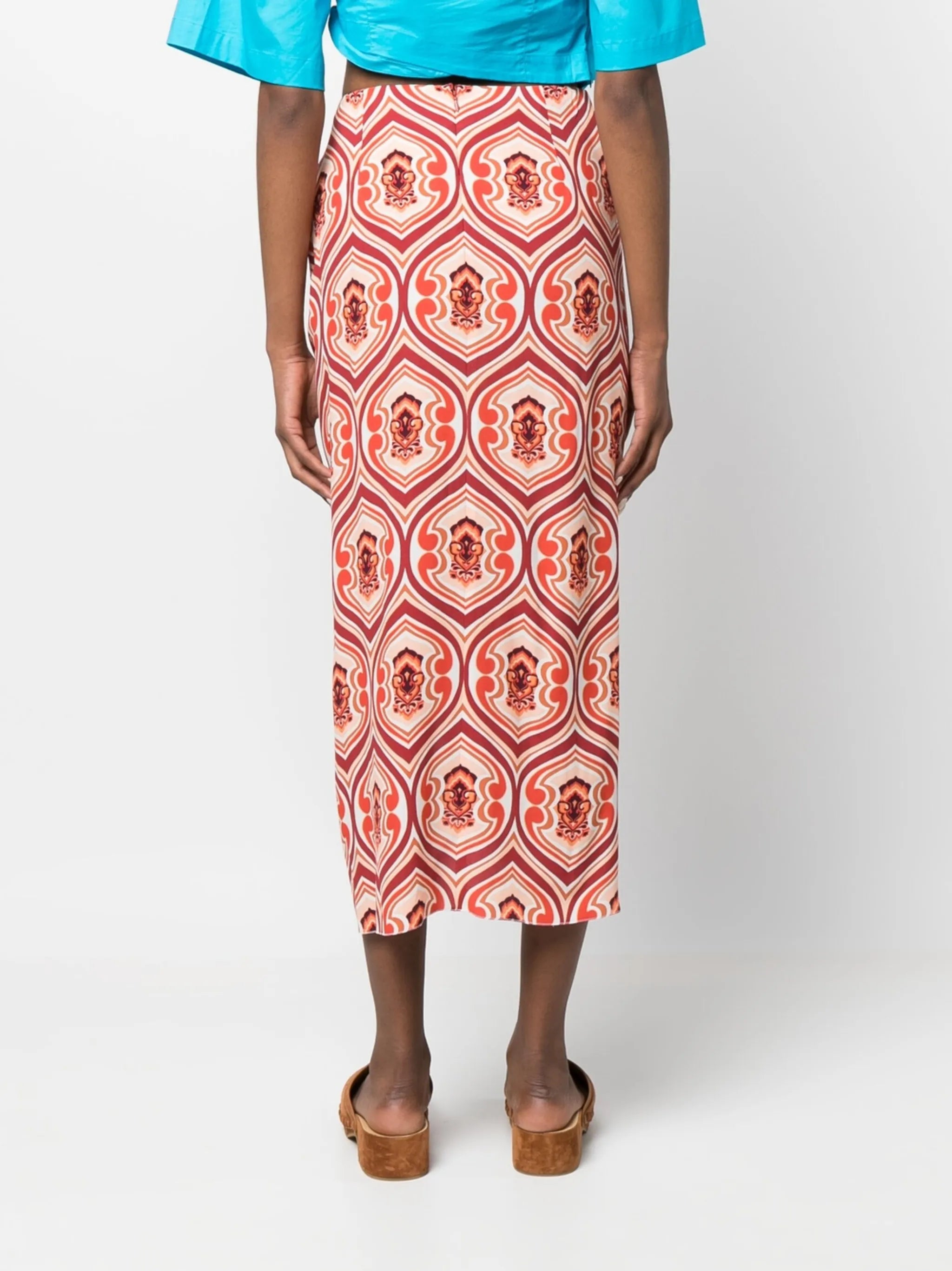 graphic-print sarong skirt