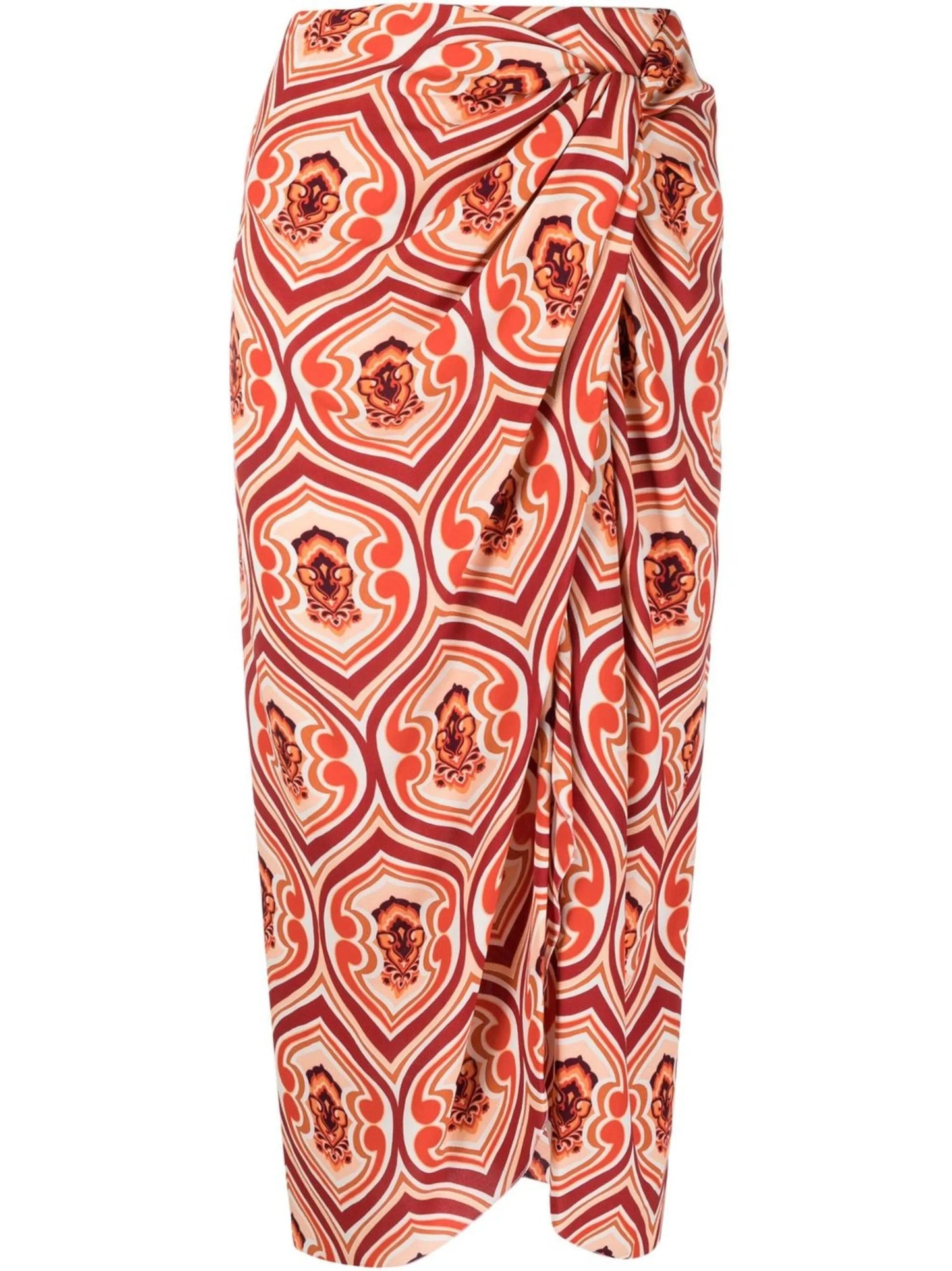 graphic-print sarong skirt
