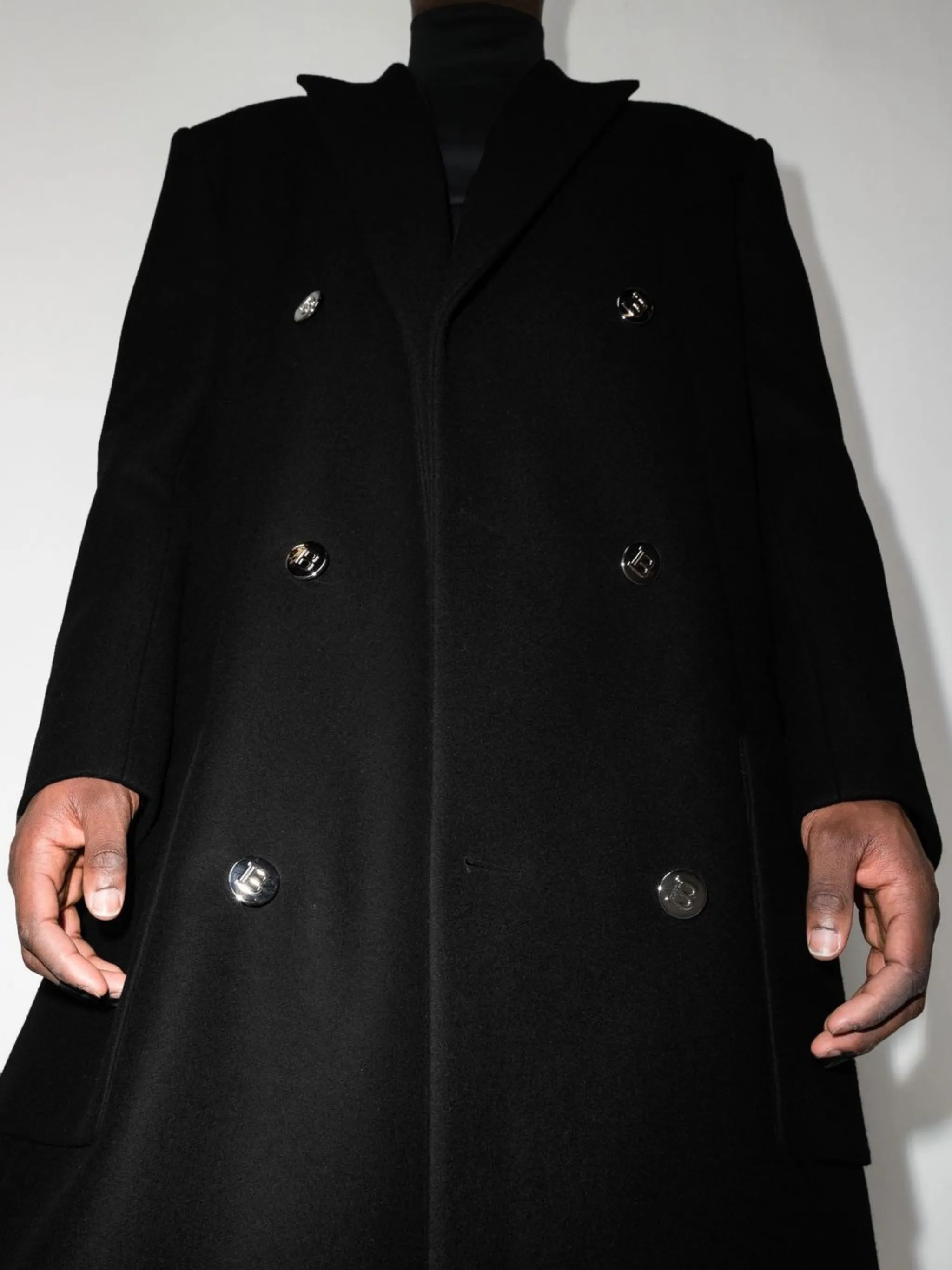 double-breasted tailored coat
