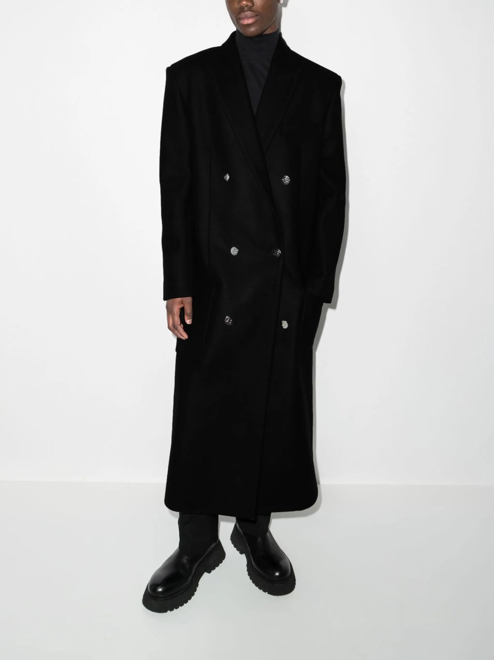 double-breasted tailored coat