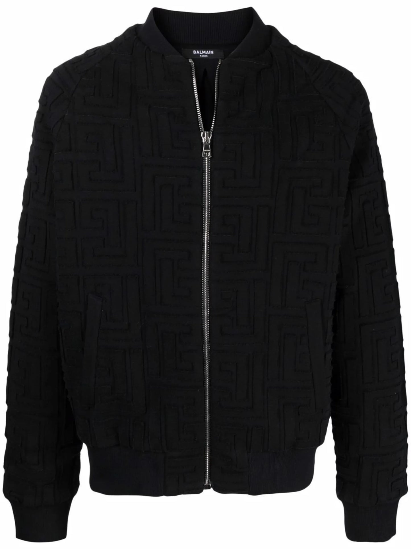 monogram-print zip-up bomber jacket