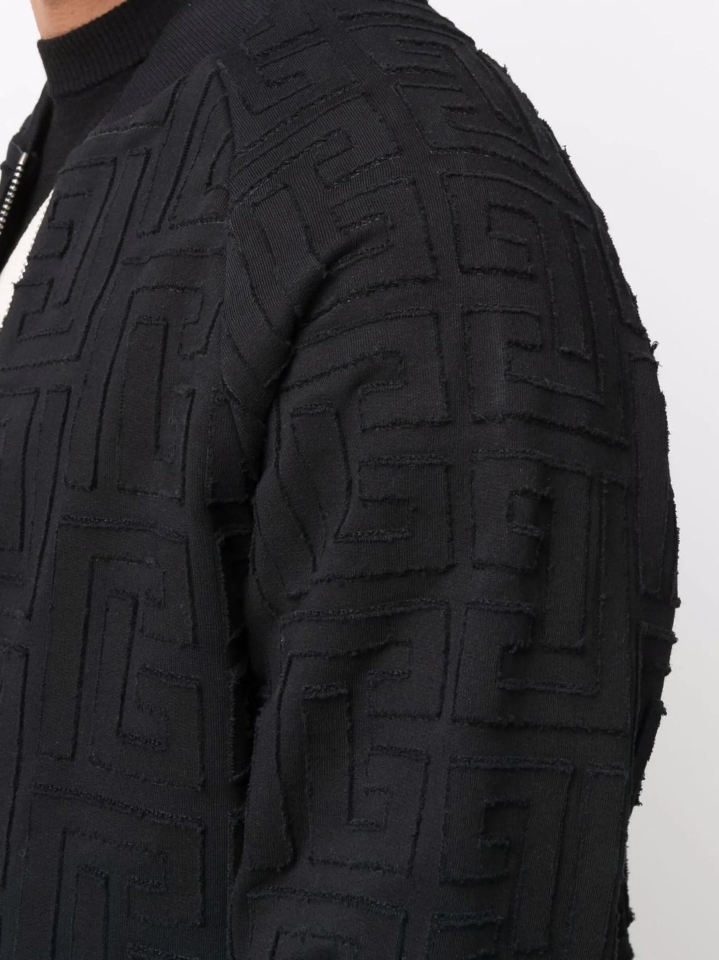 monogram-print zip-up bomber jacket
