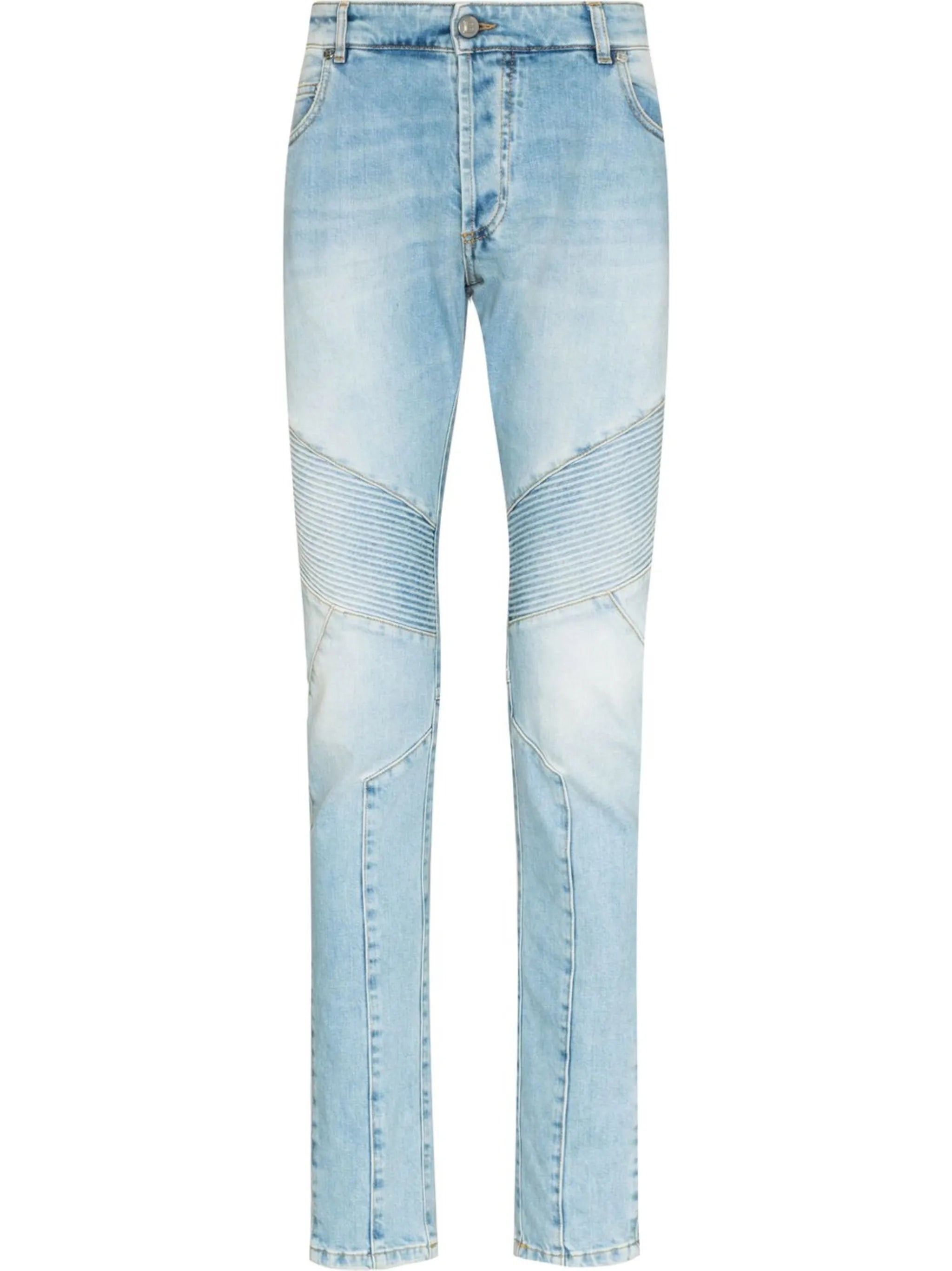 ribbed skinny-cut jeans