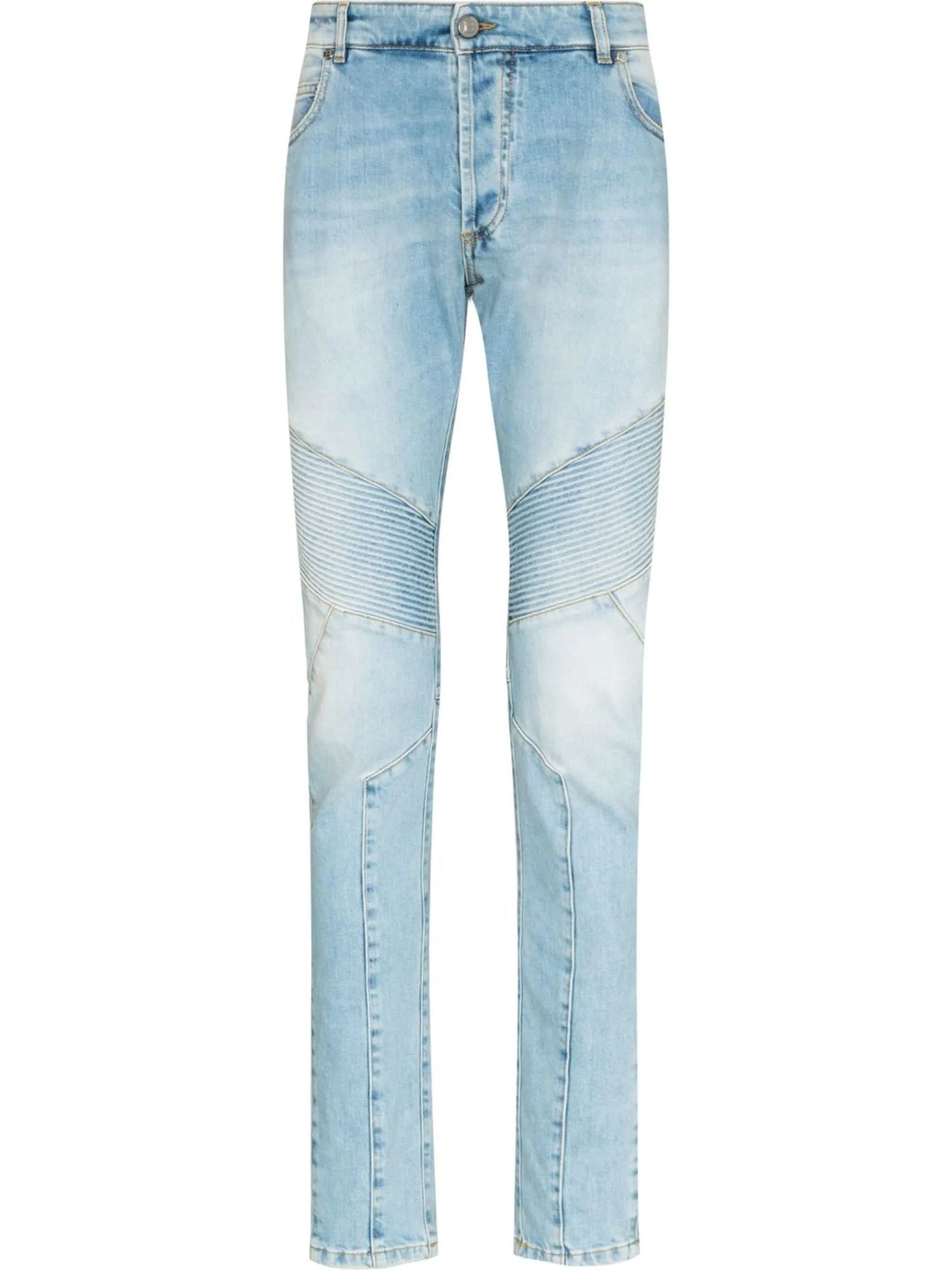 ribbed skinny-cut jeans