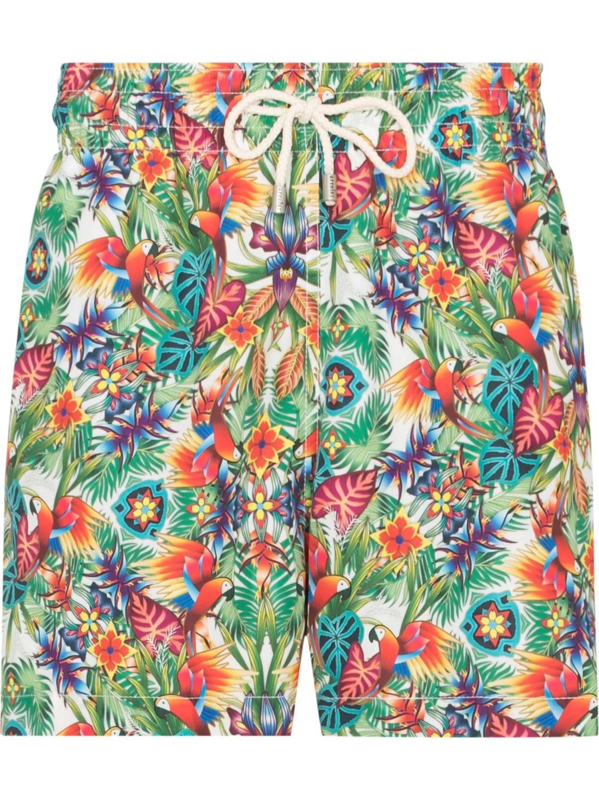 tropical-print swim shorts