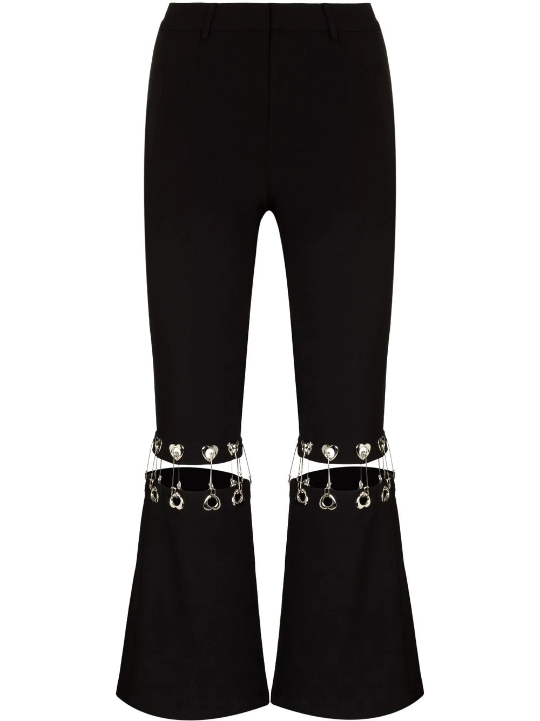 safety pin-detail cropped trousers