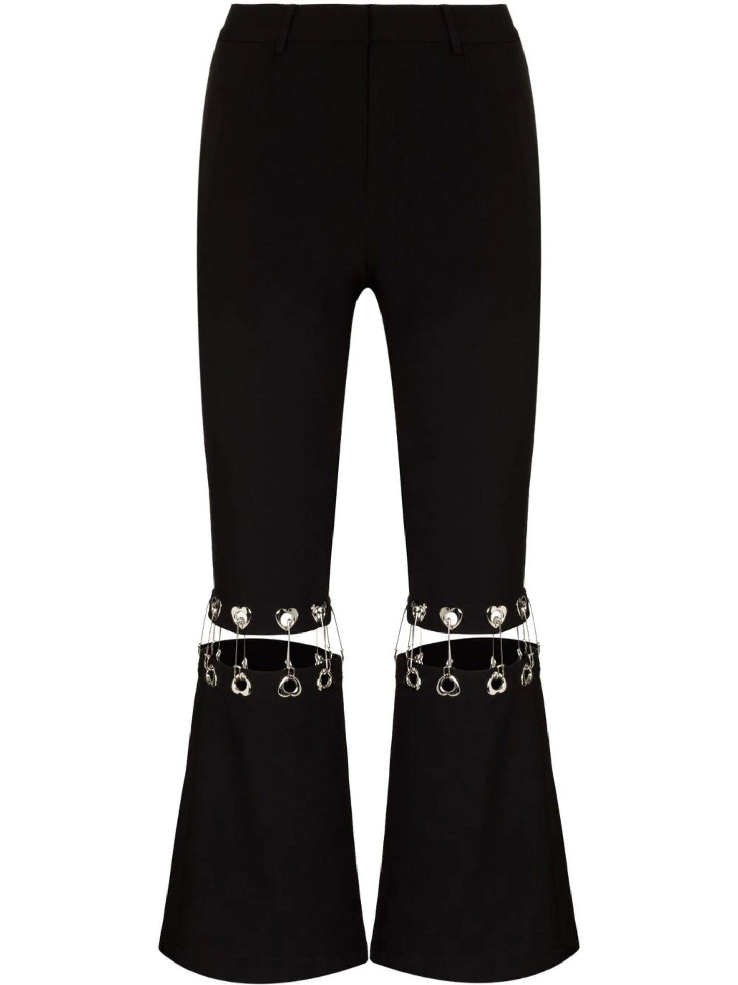 safety pin-detail cropped trousers