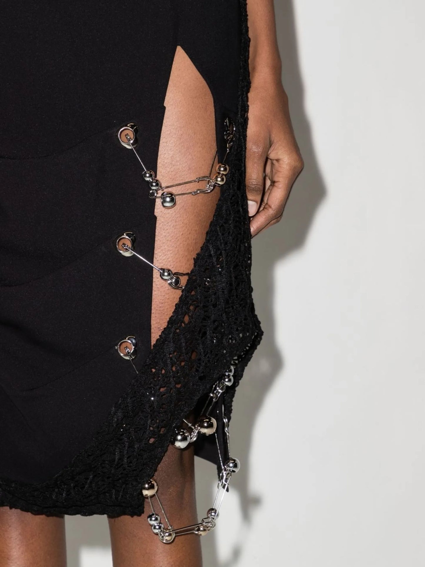 safety pin-detail midi skirt