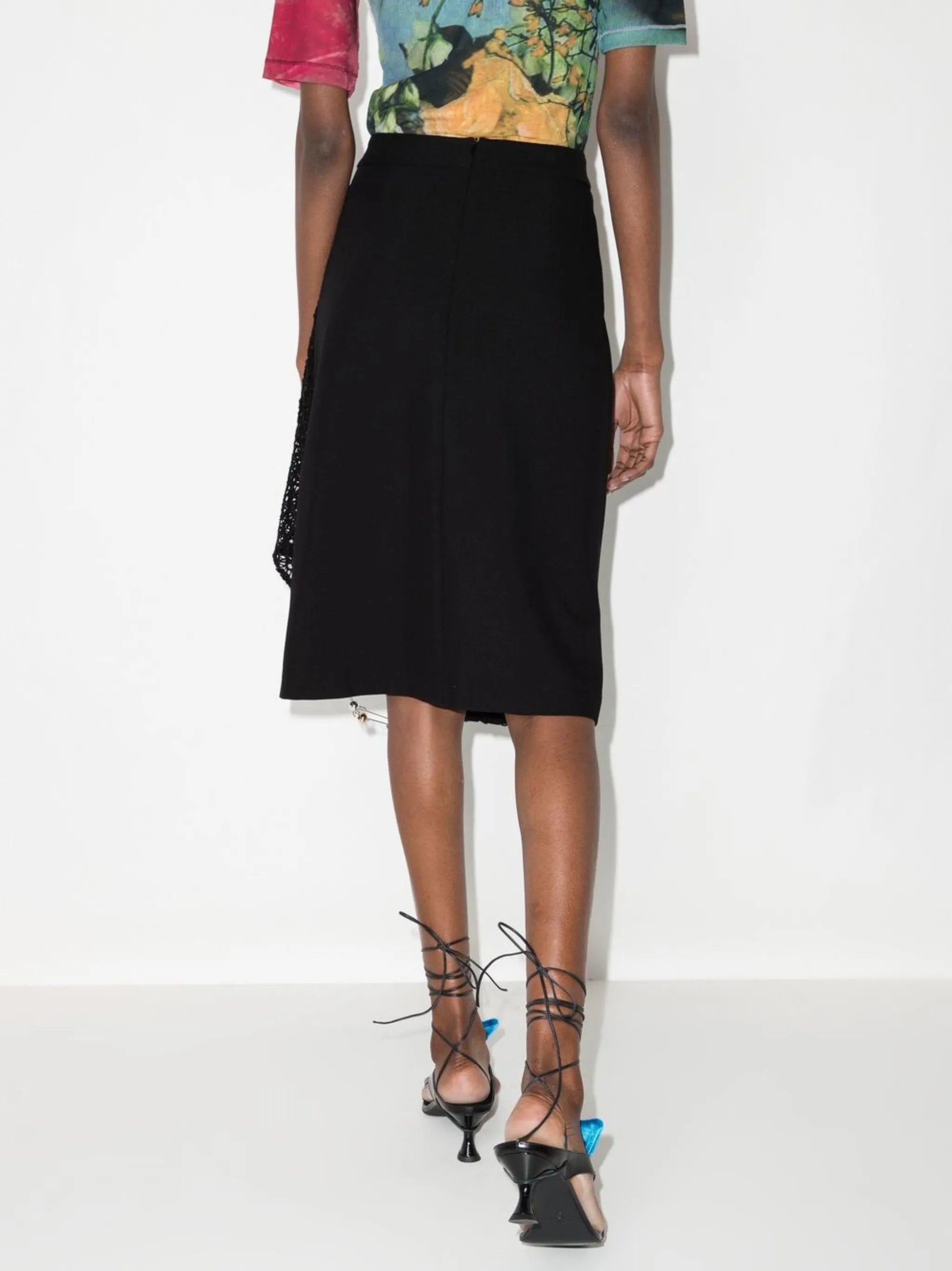 safety pin-detail midi skirt