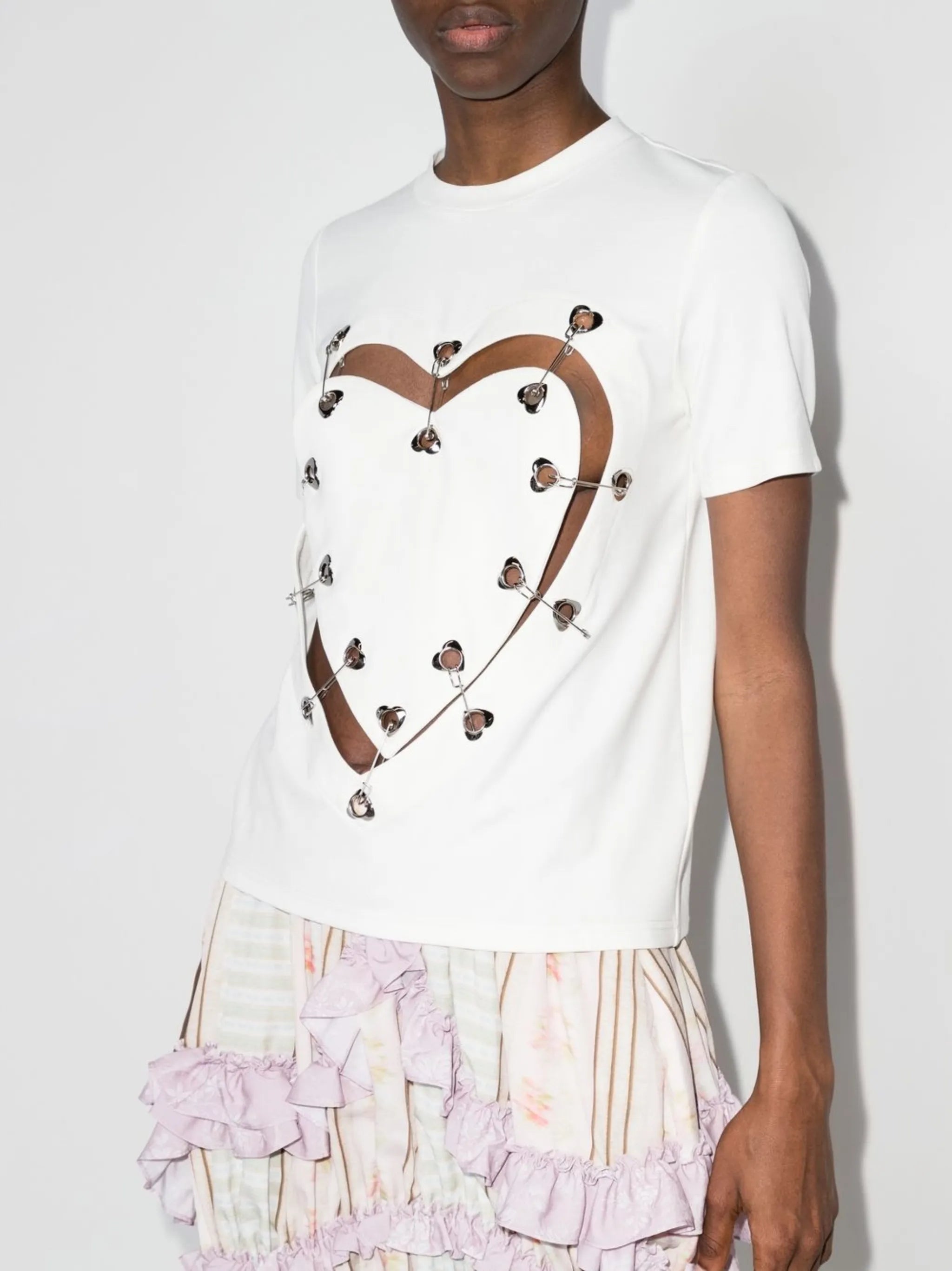 heart cut-out T-shirt