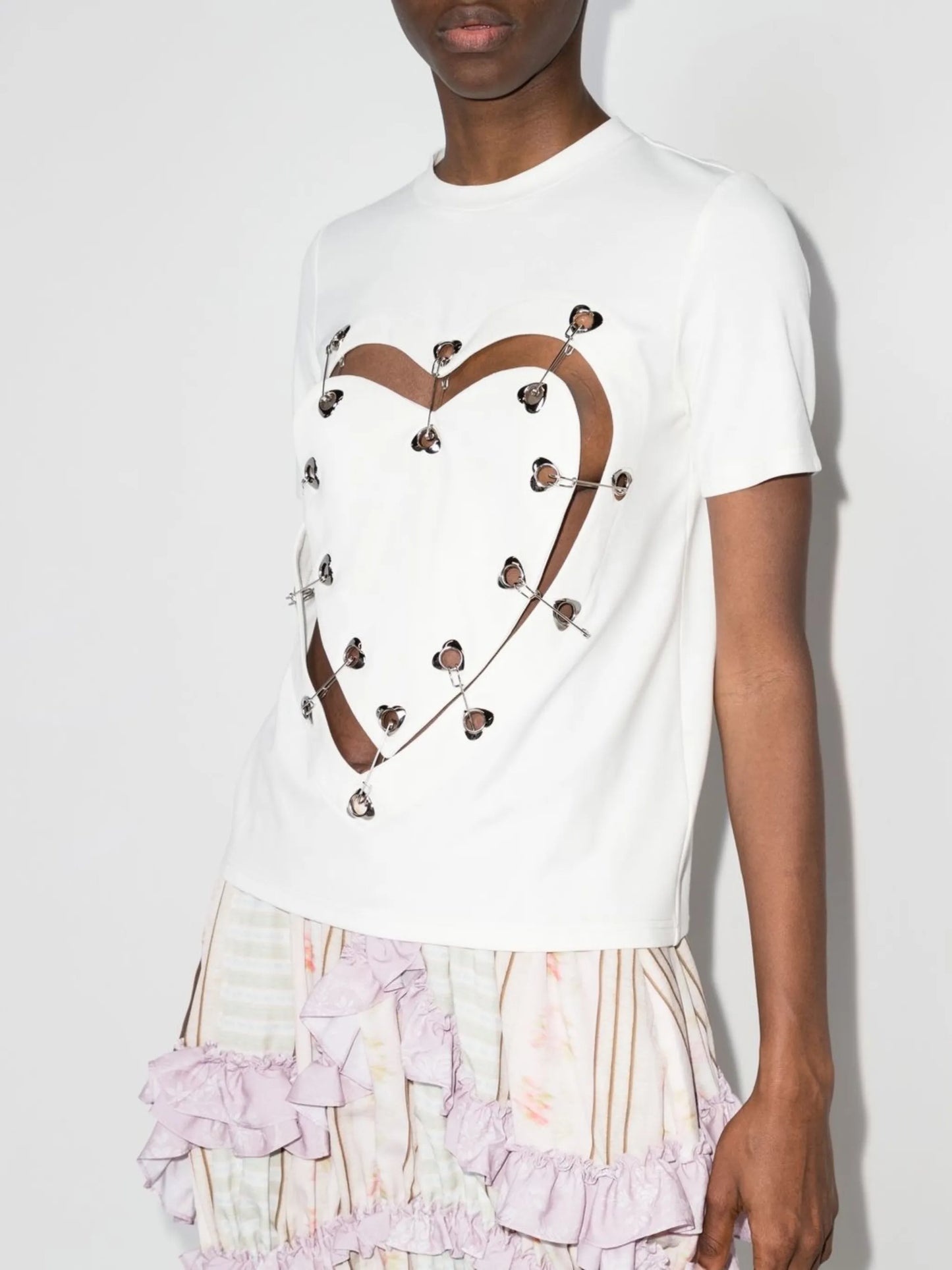 heart cut-out T-shirt